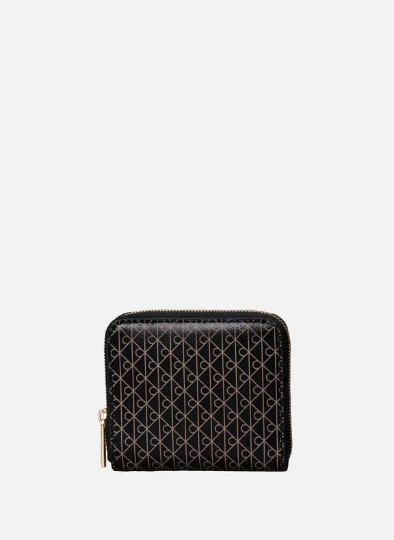 Portefeuille zippé imprimé monogrammes Noir by CALVIN KLEIN CALVIN KLEIN Portefeuille zippé imprimé monogrammes Noir