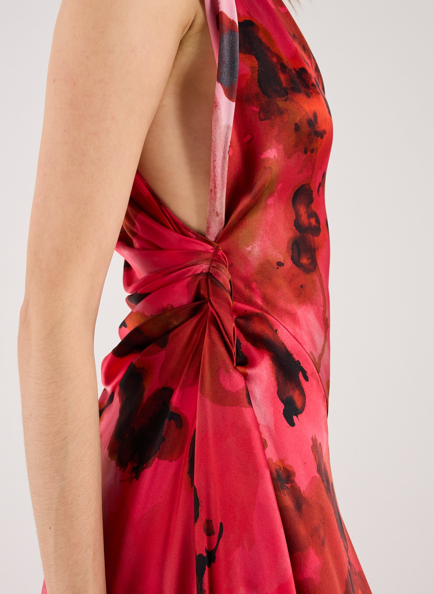 Long silk dress with floral print VICTORIA BECKHAM Multicolour