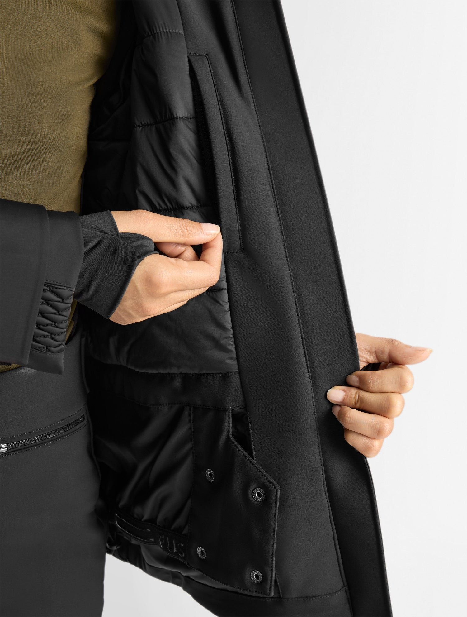 Veste de ski juno col panneaux côtés coupe ample FUSALP Noir