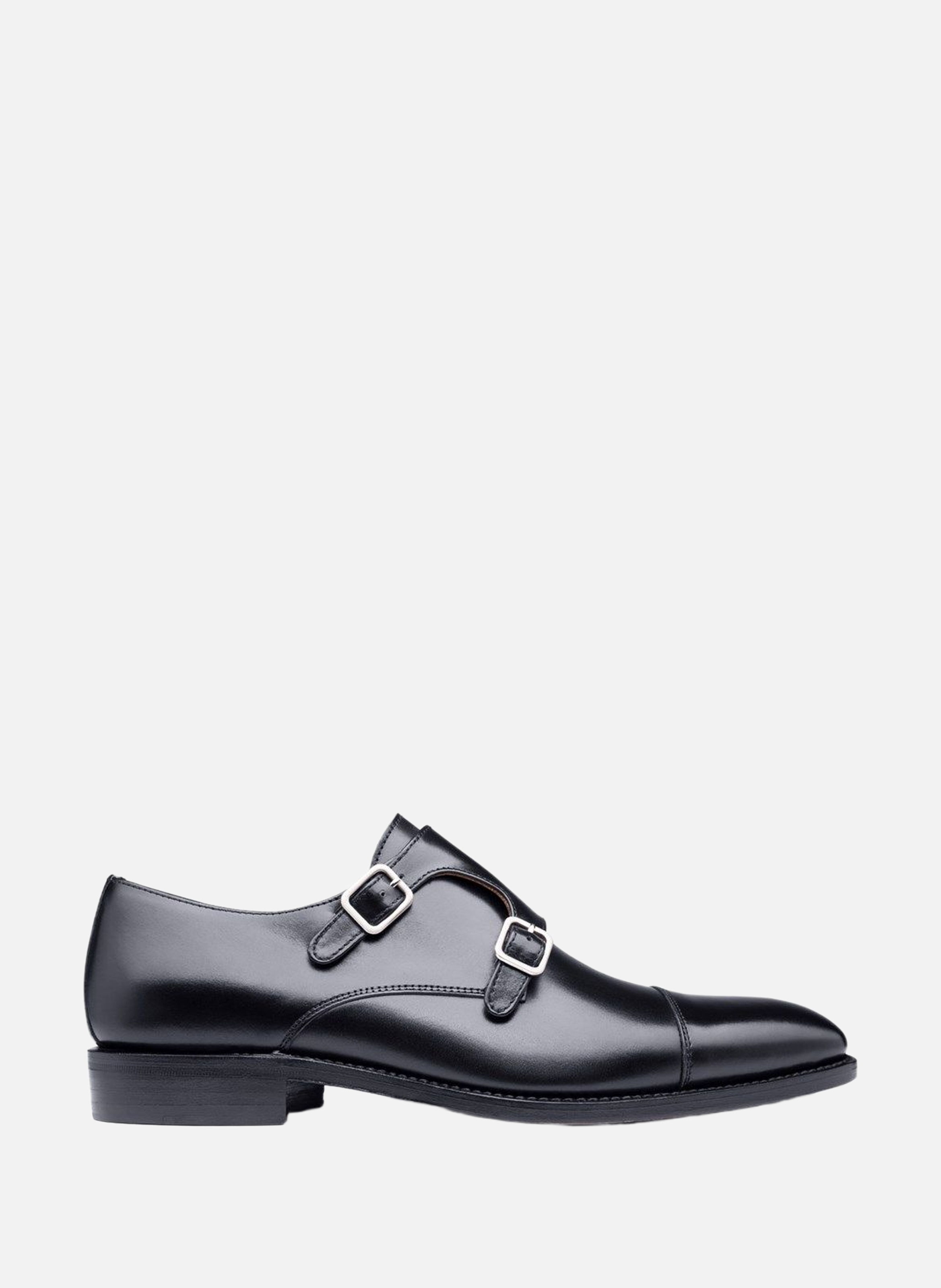 FINSBURY Chaussure monk en cuir cambridge Noir