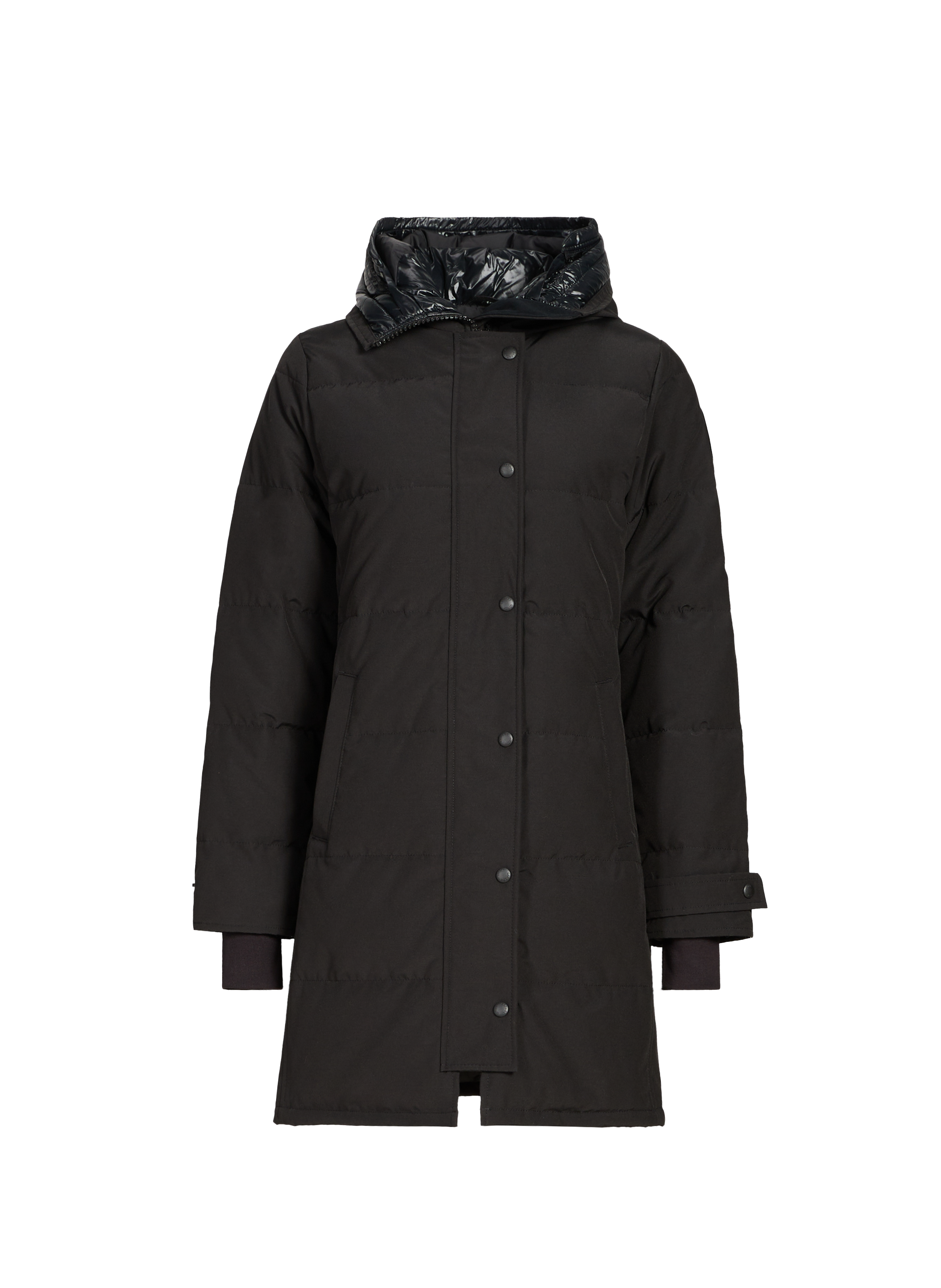 CANADA GOOSE Mid-length hooded down jacket Grey