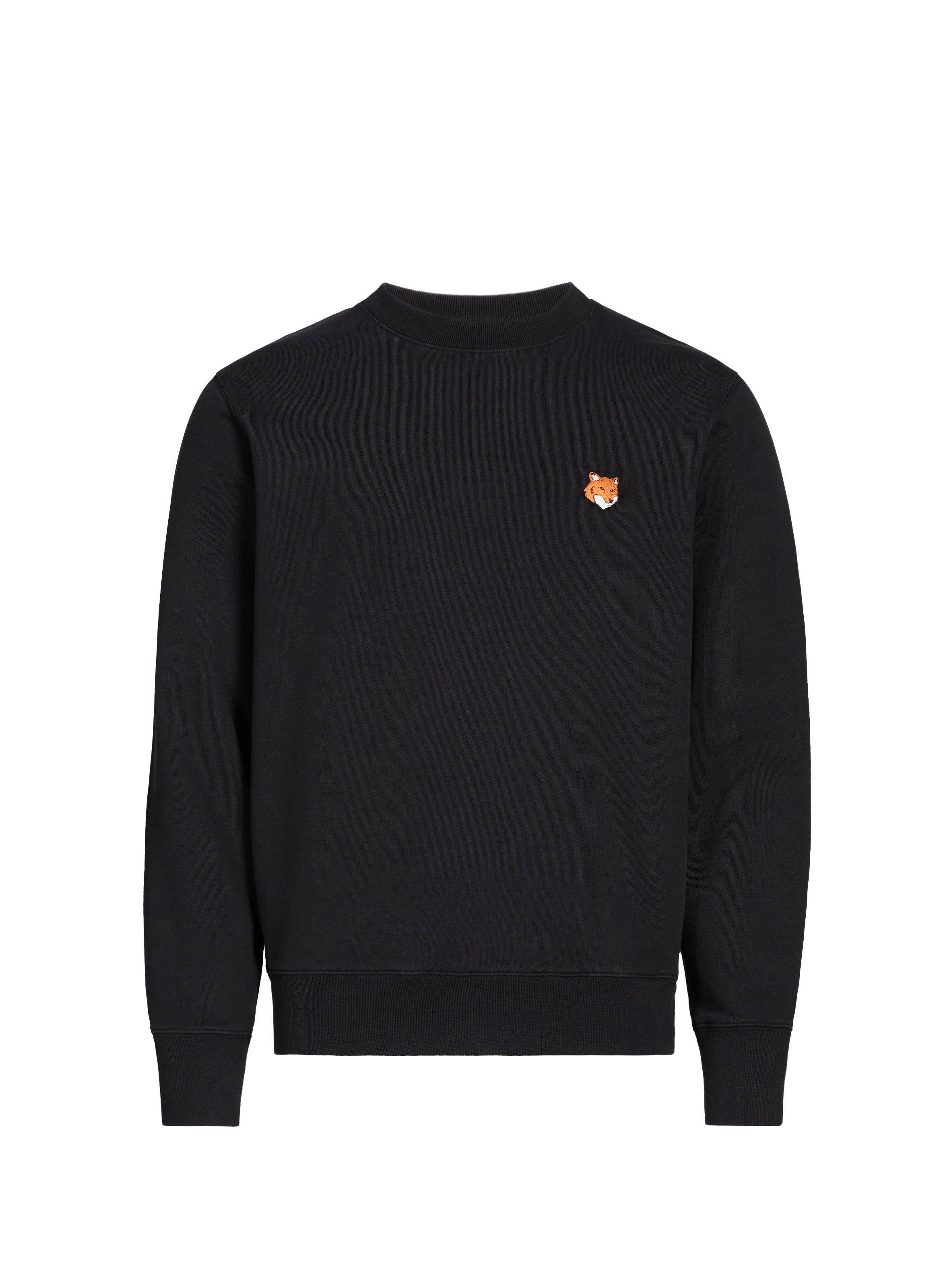 MAISON KITSUNÉ Round neck cotton sweatshirt Black