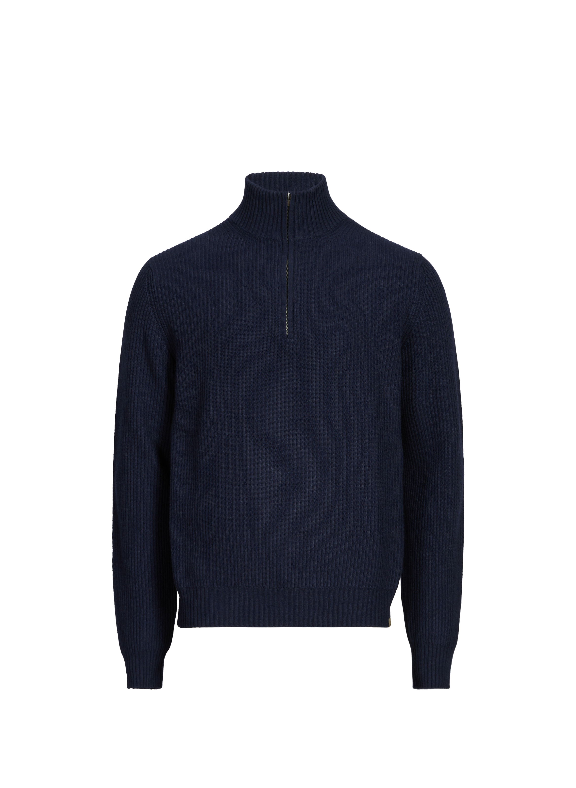 WOOLRICH Pull côtelé à col zippé Bleu