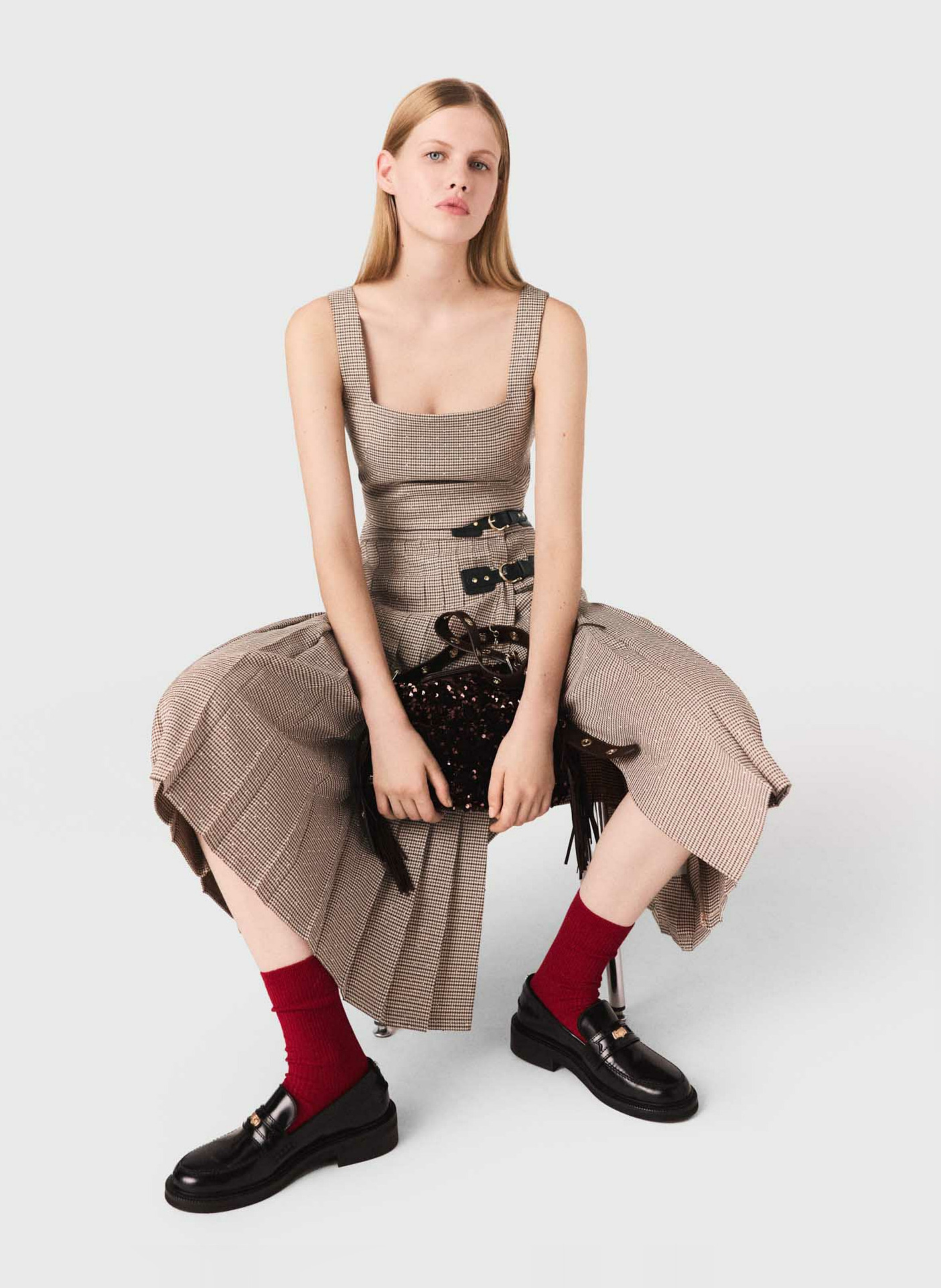 Crop top imprimé Marron