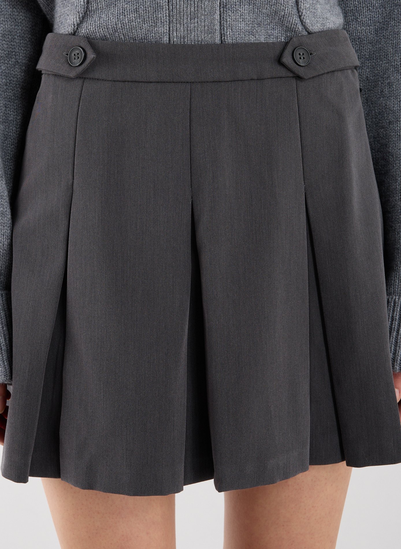 Pleated Mini Skirt Tstalia TOPSHOP Grey