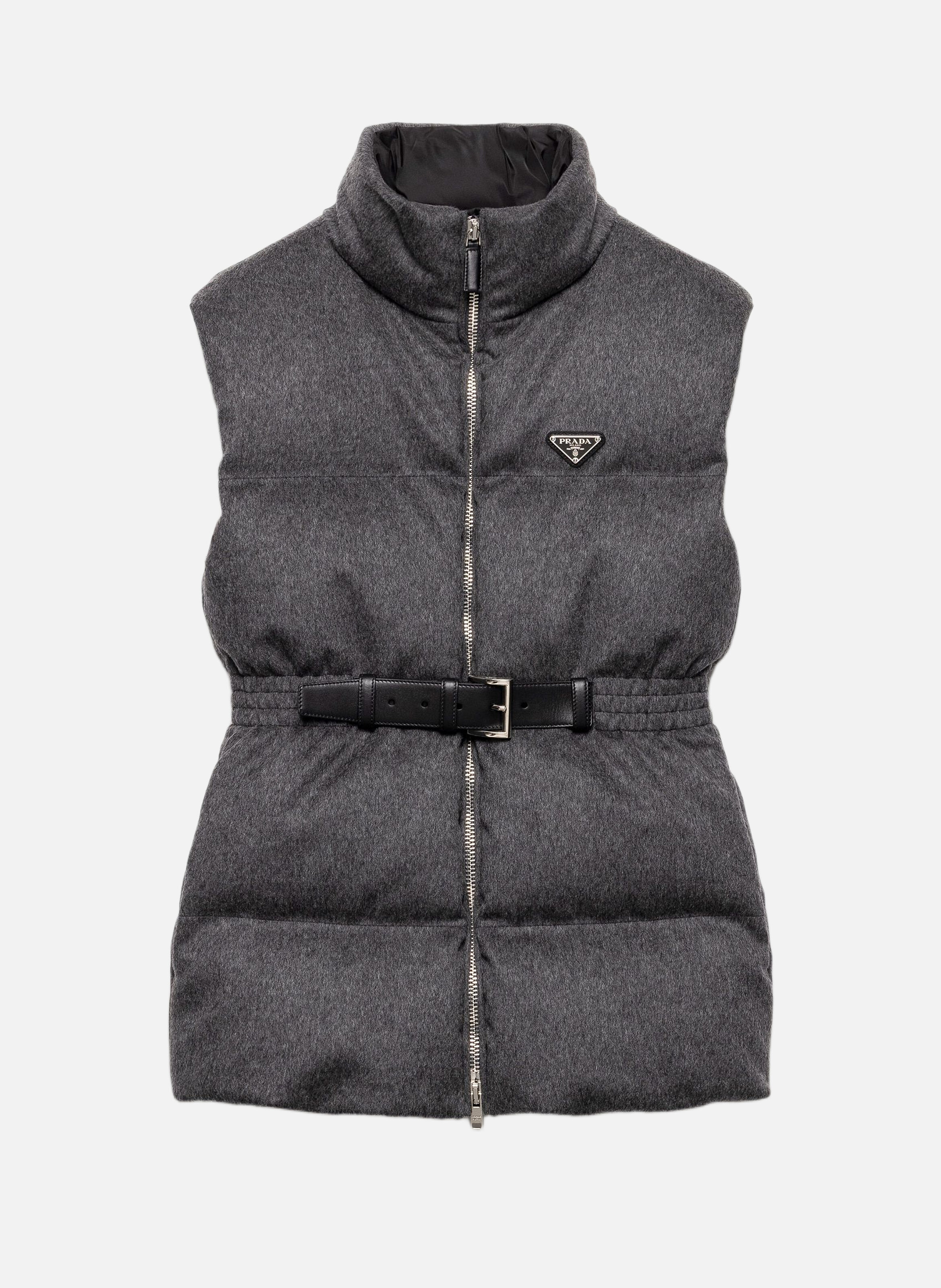 Gilet matelassé en loden PRADA Gris