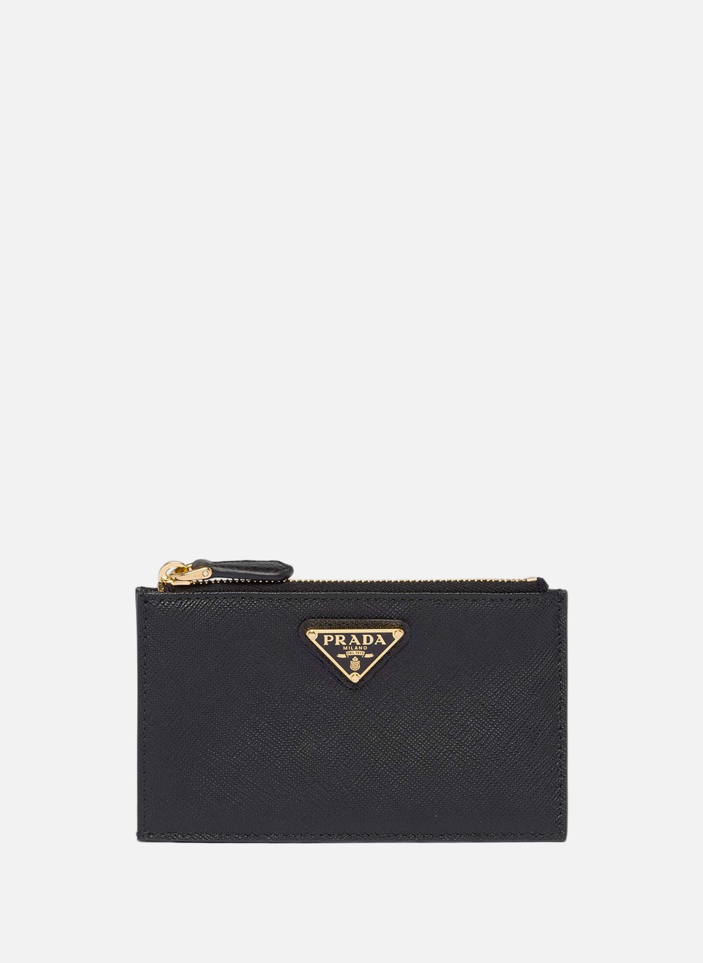 Porte-cartes en cuir saffiano PRADA Noir