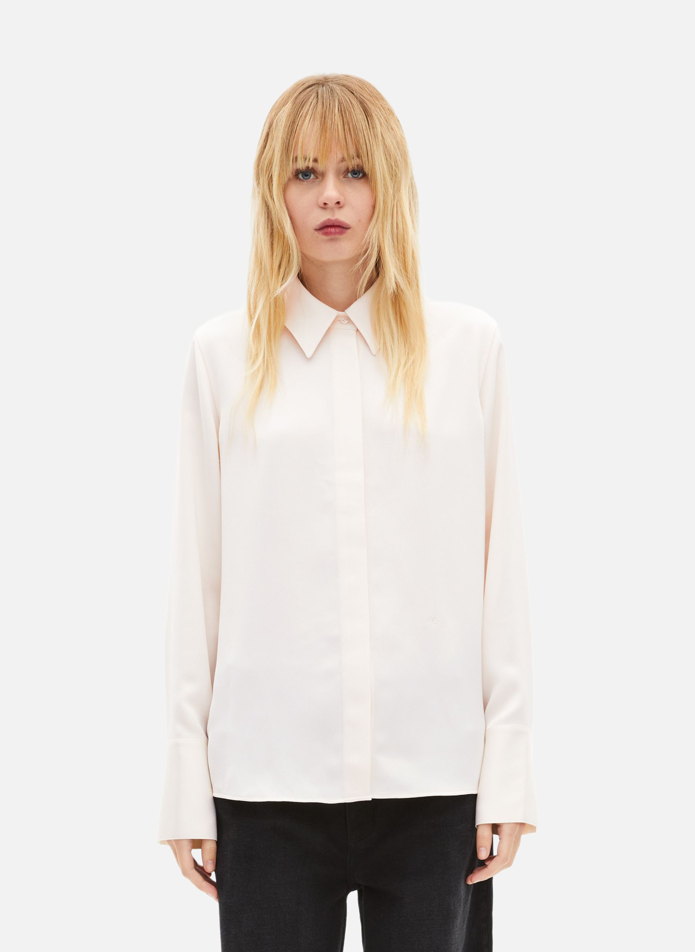 Chemise en satin THE KOOPLES Blanc
