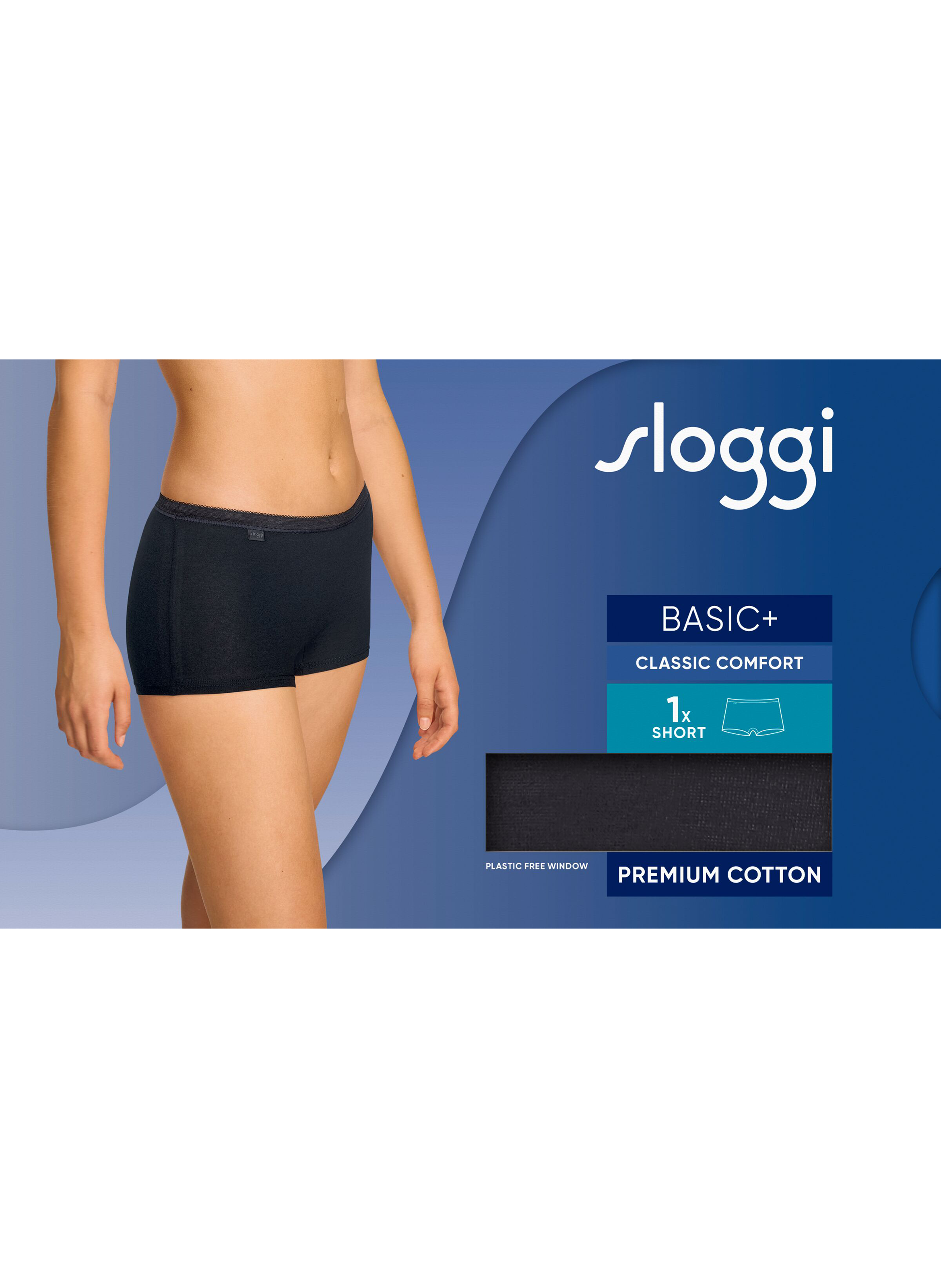 Shorty uni en coton mélangé SLOGGI Noir