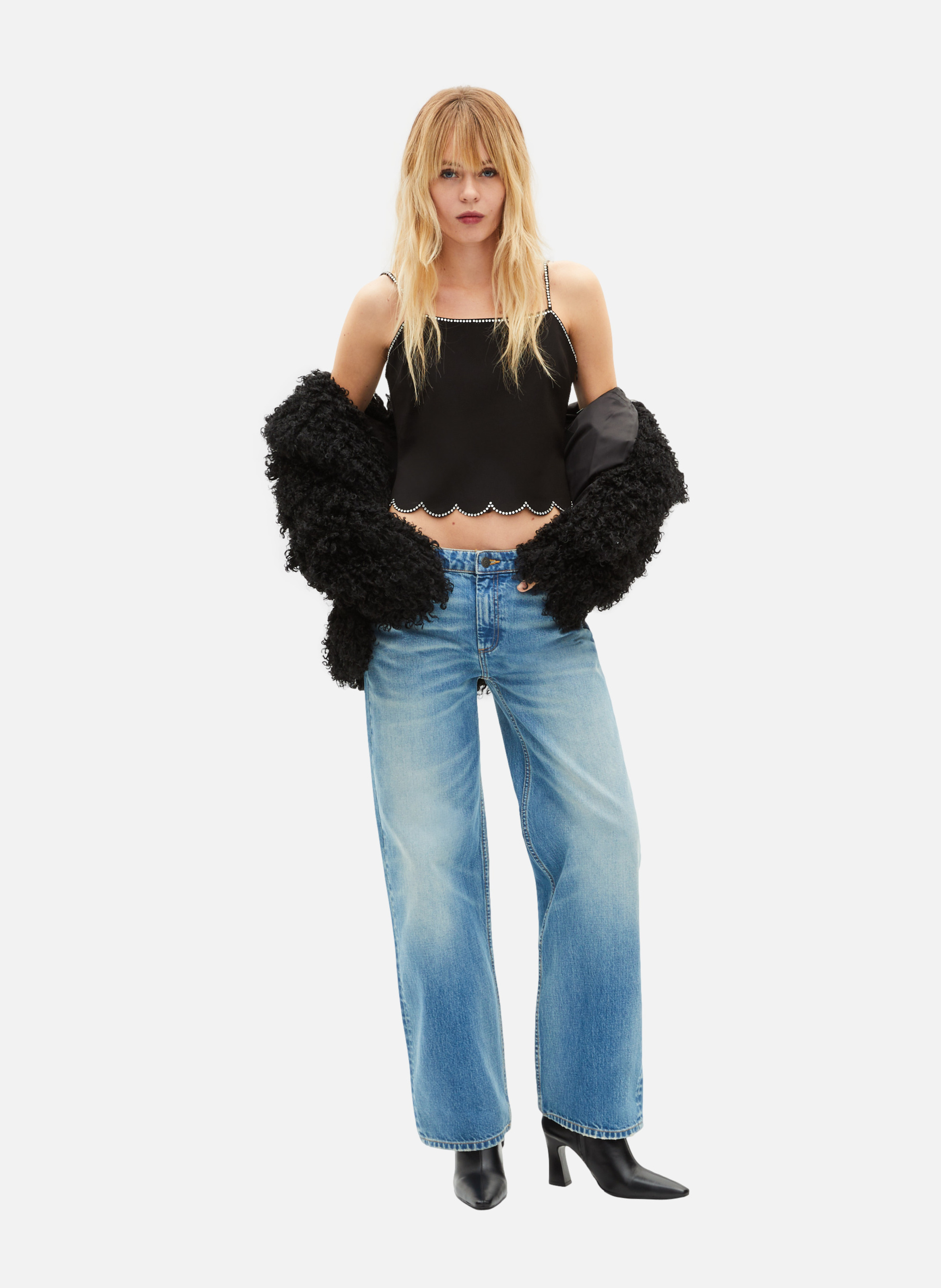 Top avec strass THE KOOPLES Noir