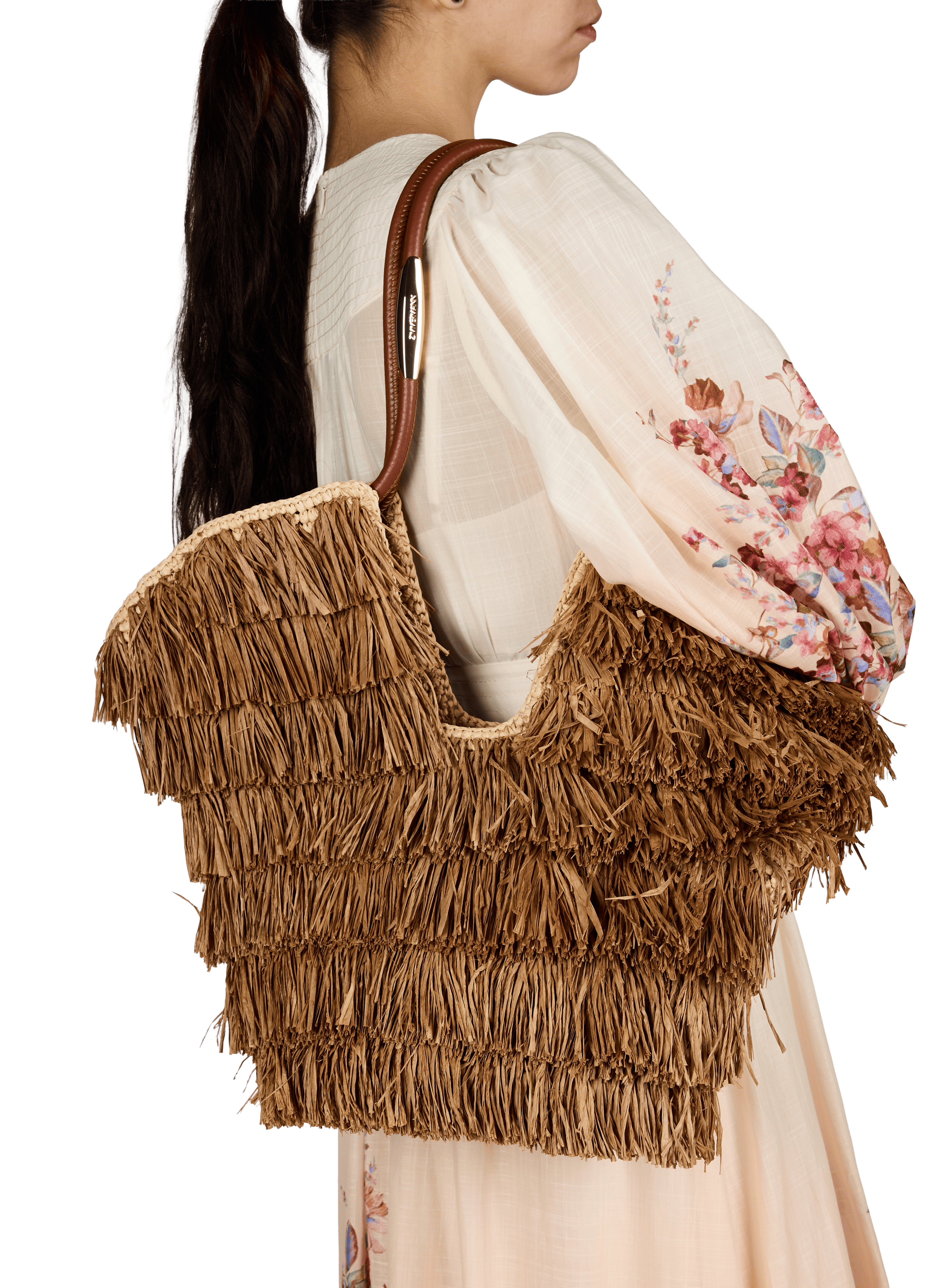 Raffia fringe handbag ZIMMERMANN Multicolour