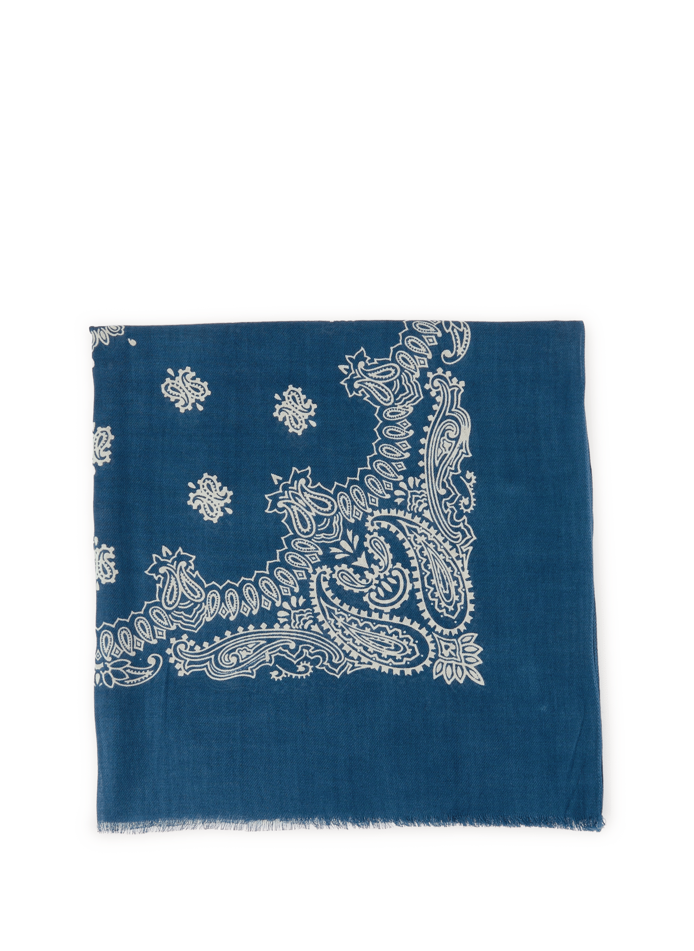 Foulard imprimé bandana en coton et laine SAISON 1865 Bleu