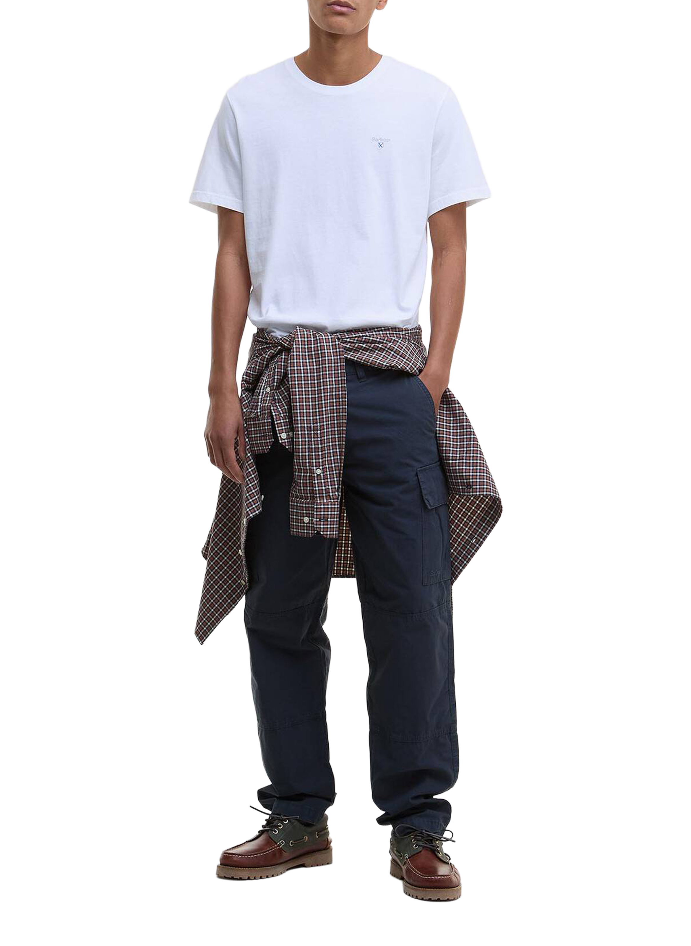 T-shirt à logo en coton BARBOUR Blanc