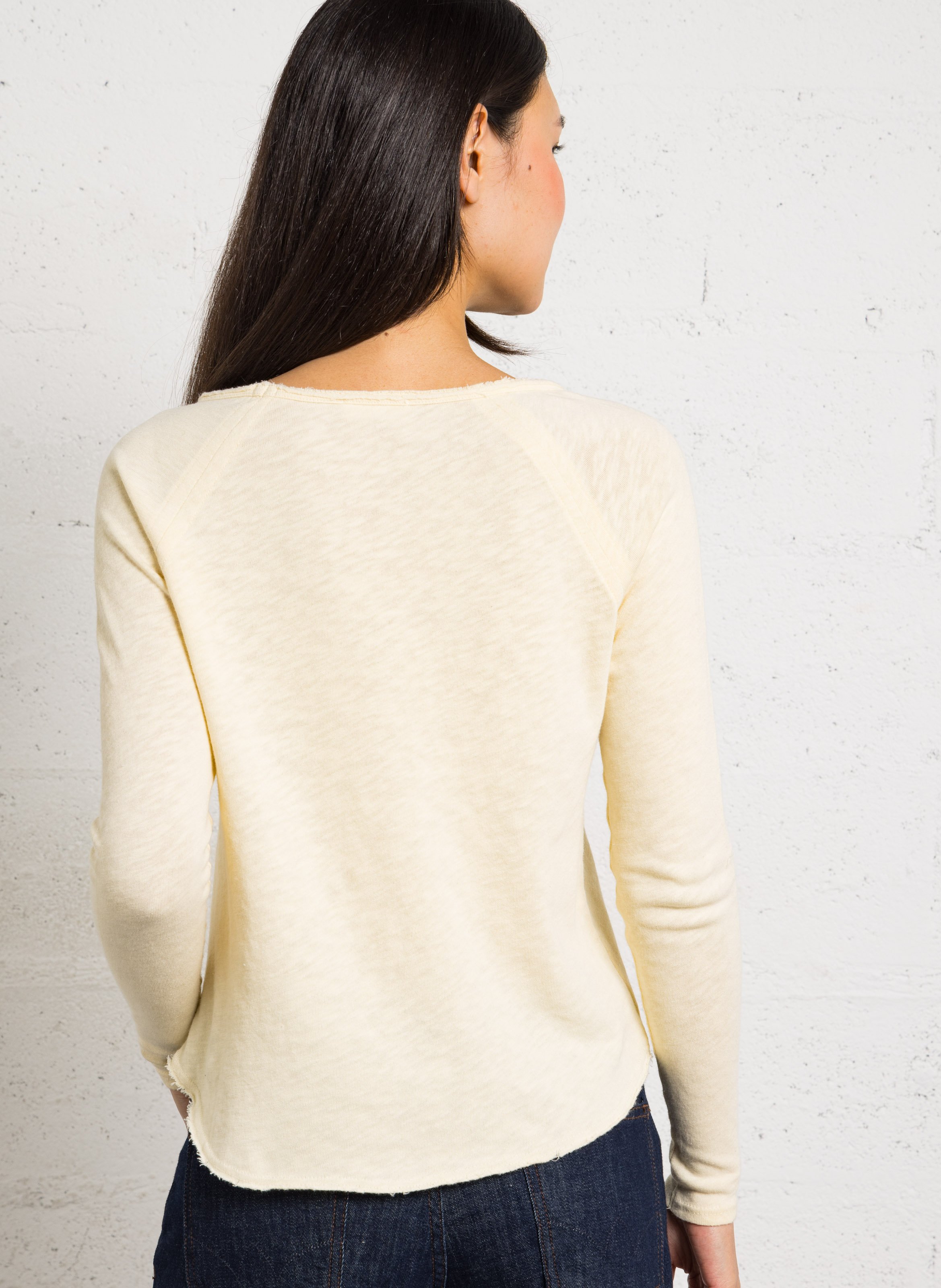 Tee-shirt col rond en coton sonoma AMERICAN VINTAGE Jaune