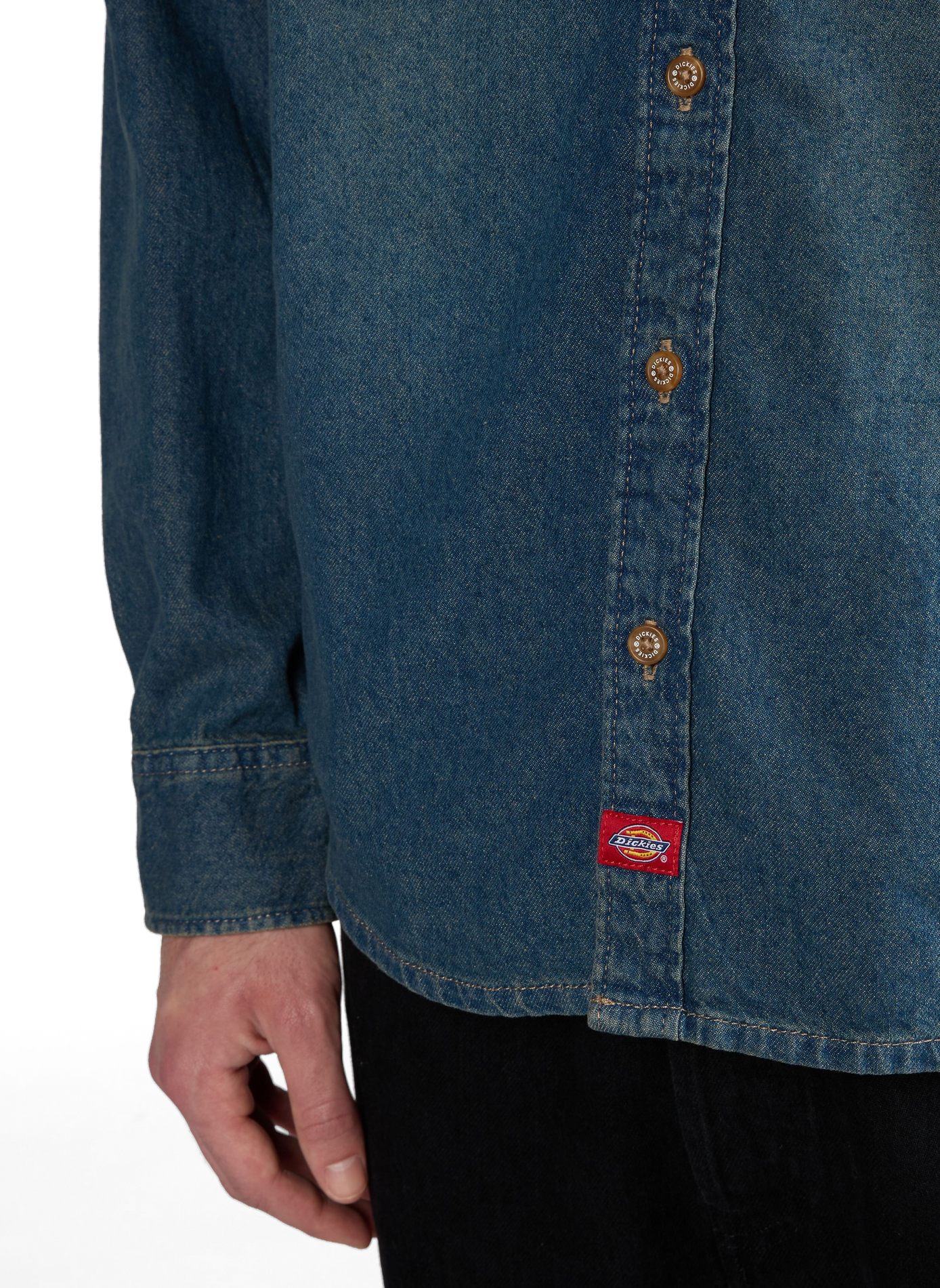 Chemise jean en coton DICKIES Bleu
