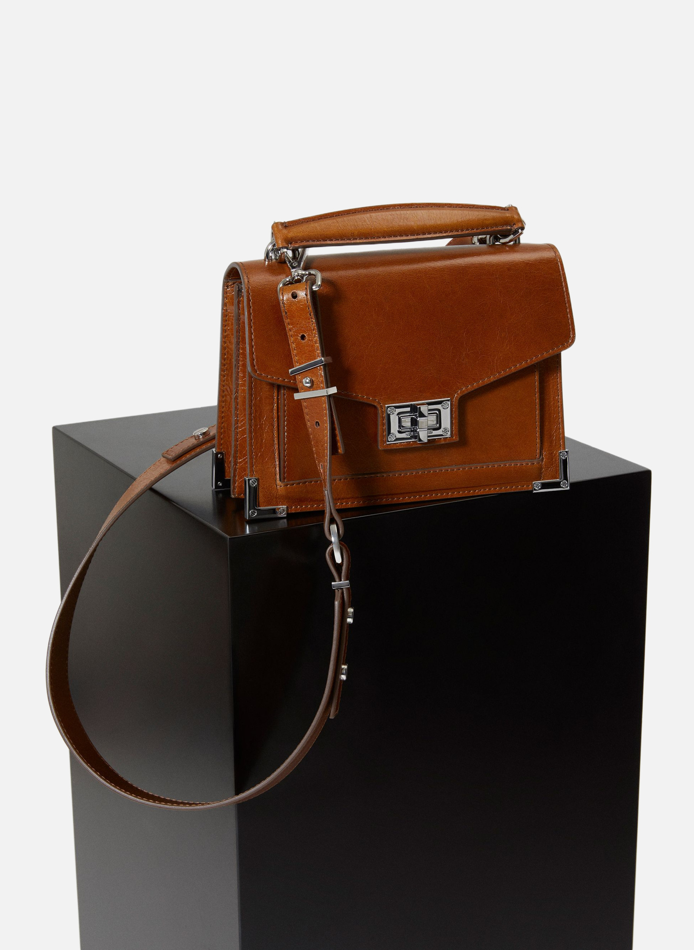 Sac emily en cuir craquelé THE KOOPLES Marron