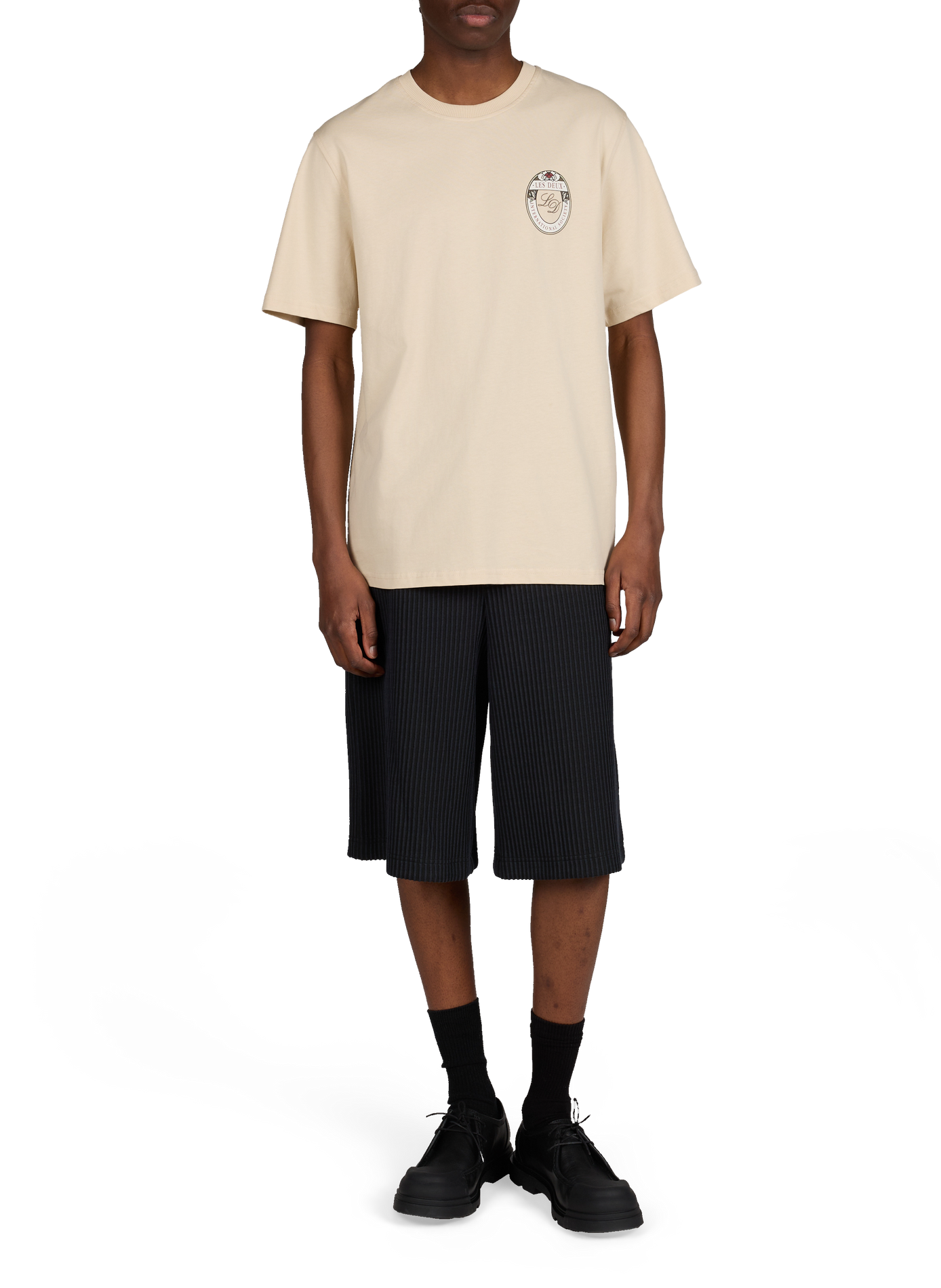 Brady round neck cotton T-shirt LES DEUX Beige