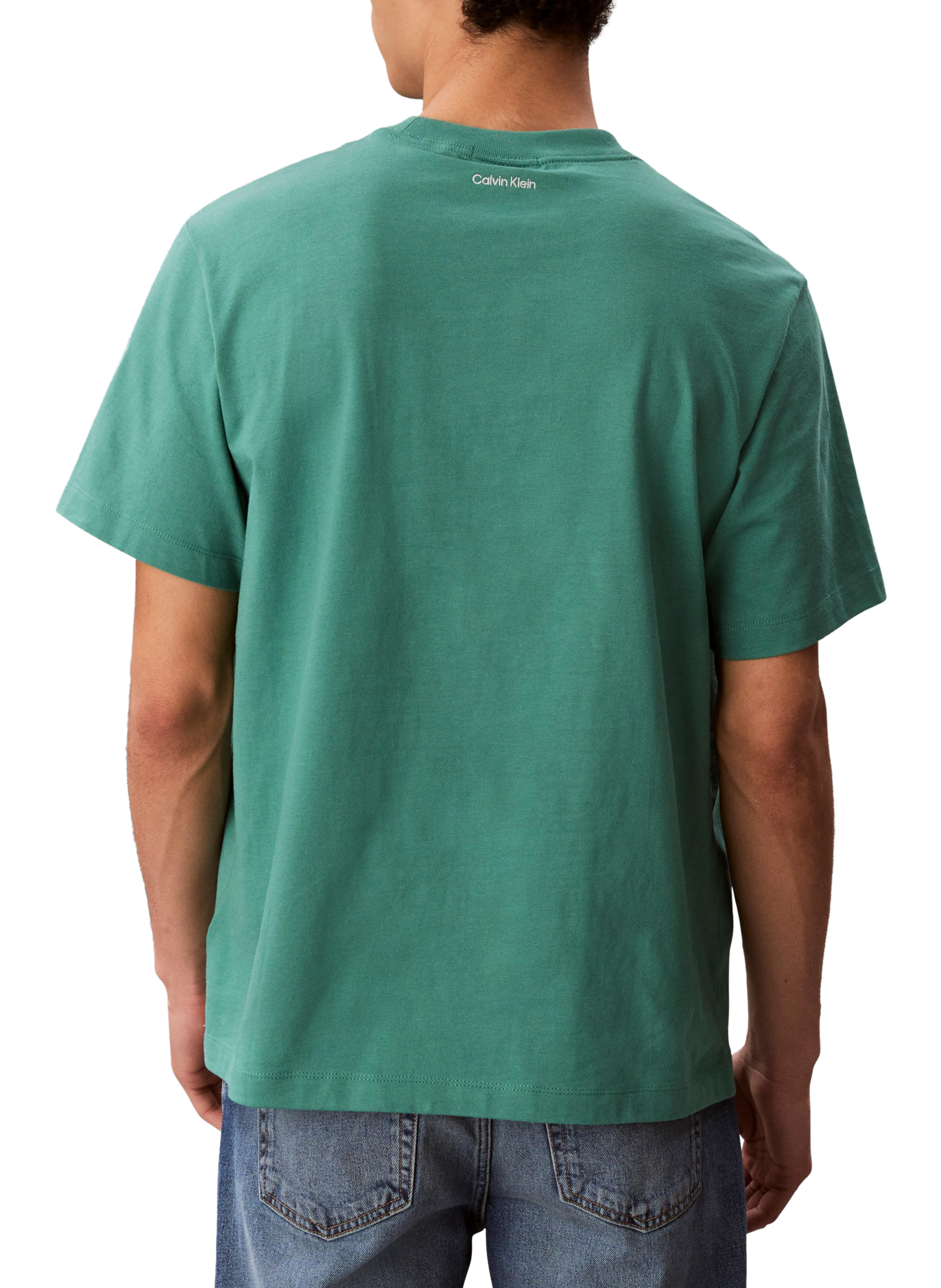 T-shirt droite à logo en coton CALVIN KLEIN Vert