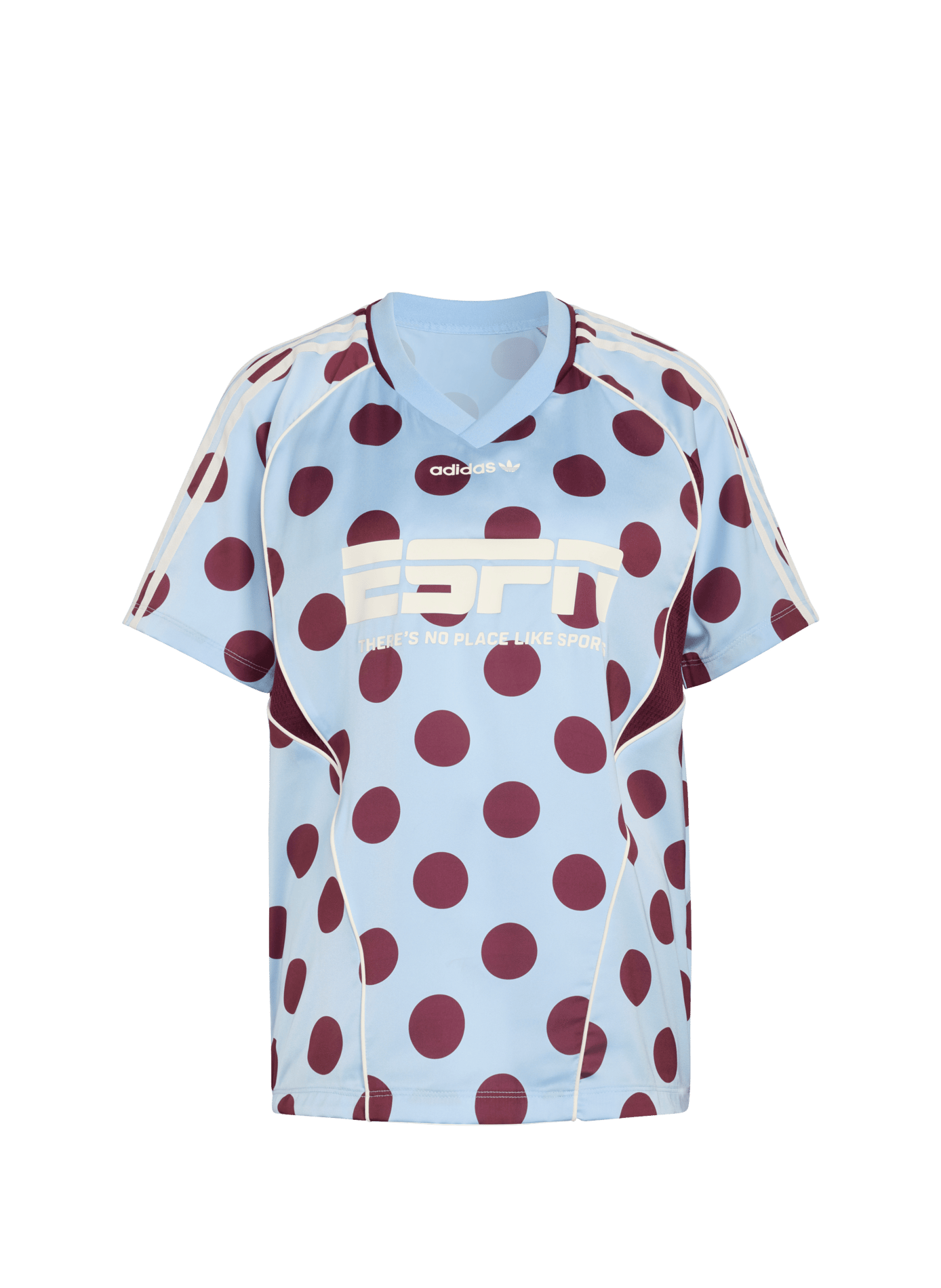Polka dot V-neck T-shirt ADIDAS Blue