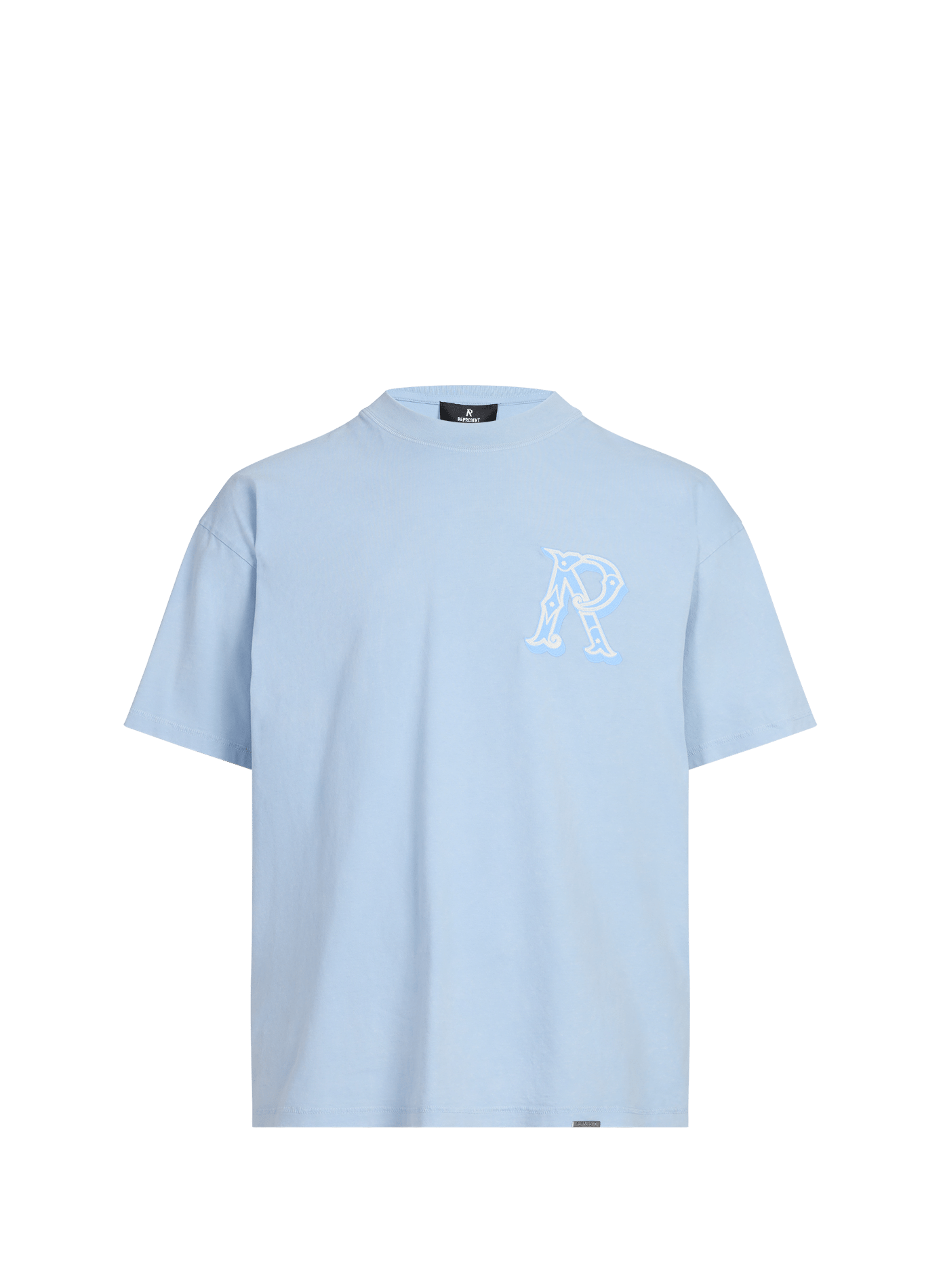 Embroidered cotton T-shirt REPRESENT Blue
