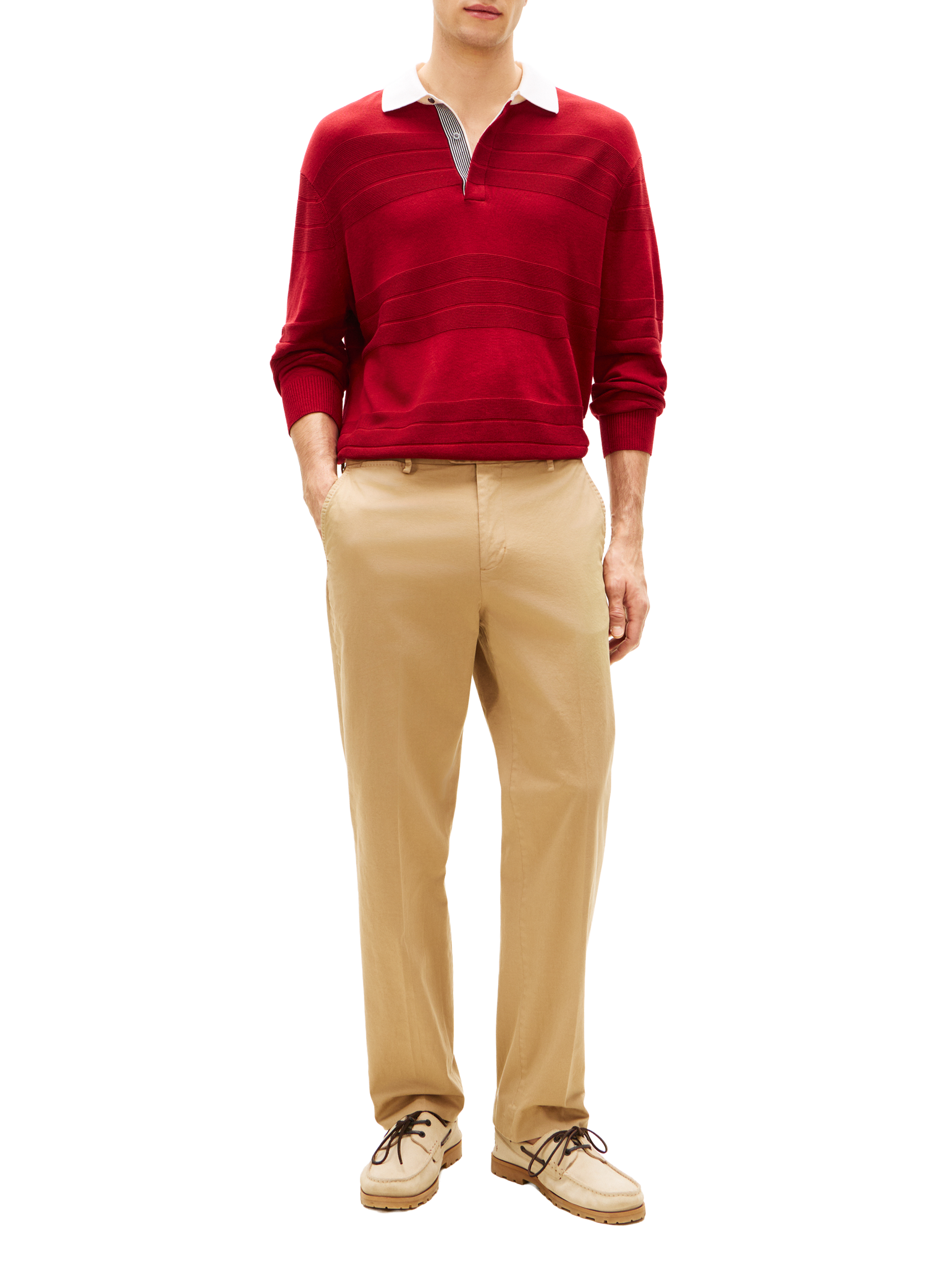 Pantalon droit New York Label en coton mélangé TOMMY HILFIGER Beige