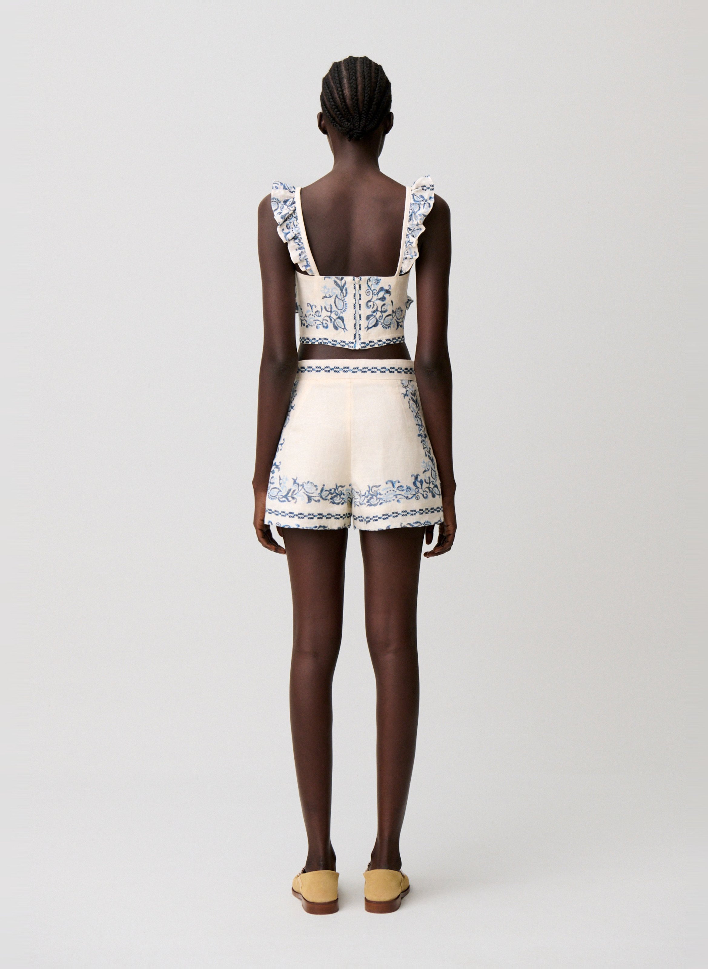 Short imprimé en lin CLAUDIE PIERLOT Multicolore