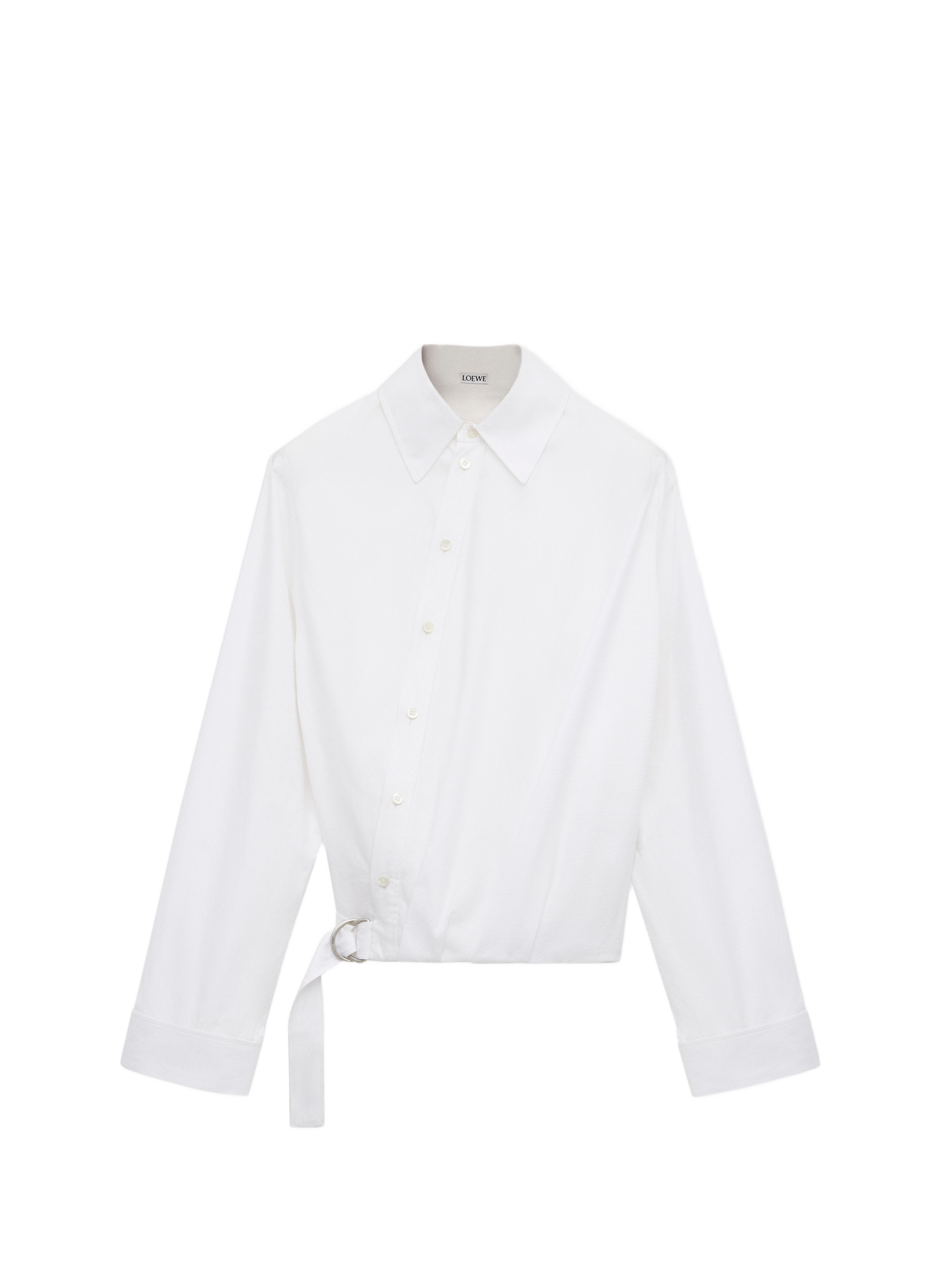 Chemise asymétrique drapée en coton LOEWE Blanc