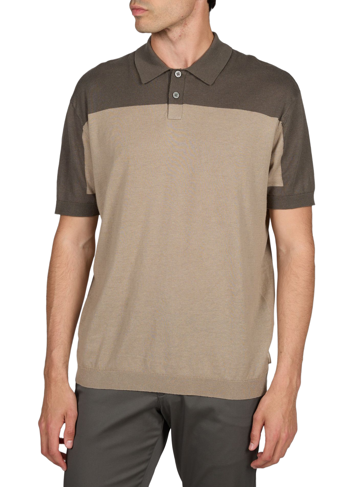 Polo manches courtes en lin et coton ARMANI EXCHANGE Multicolore