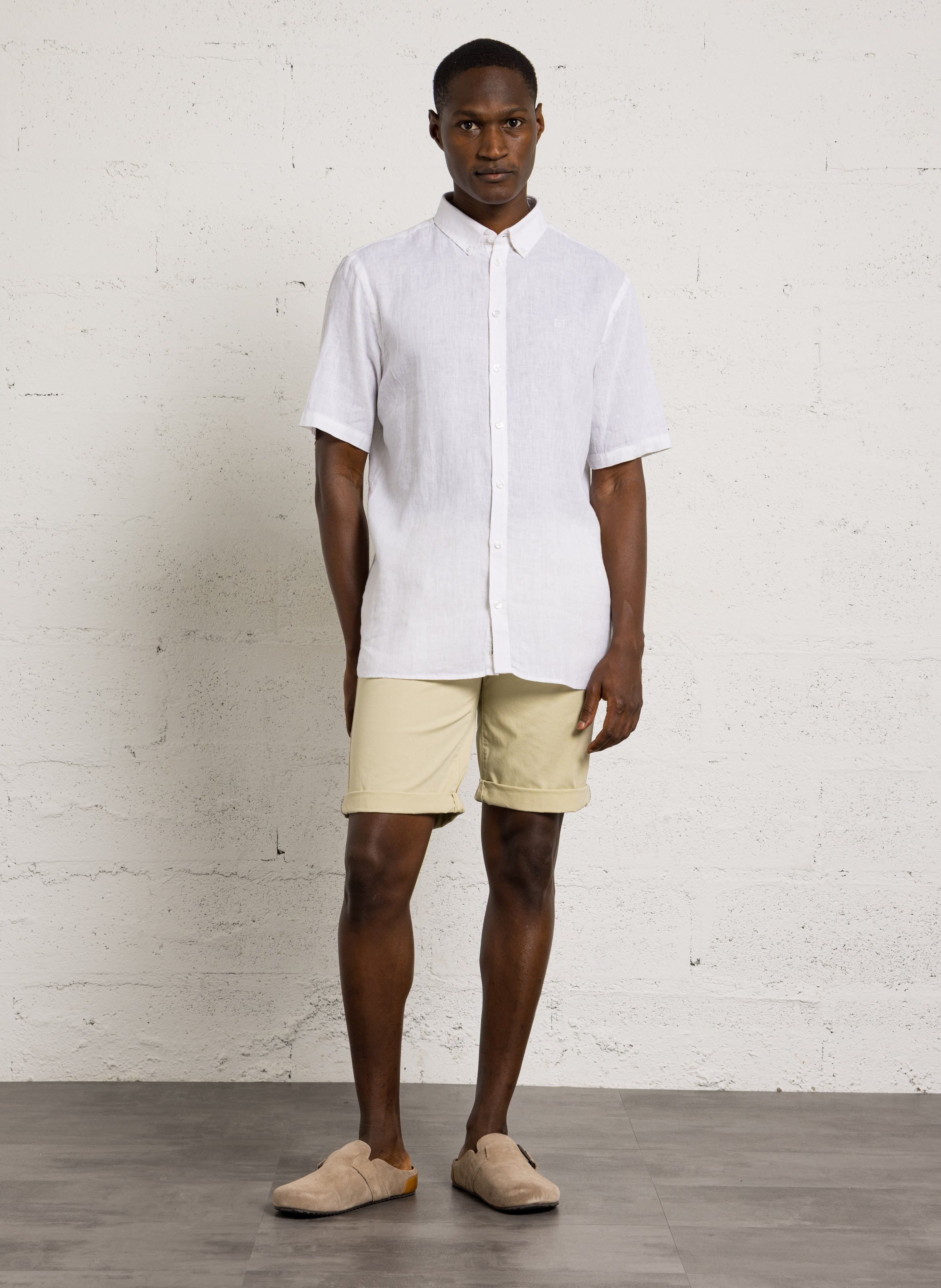 Straight cotton blend shorts ARMOR-LUX Beige