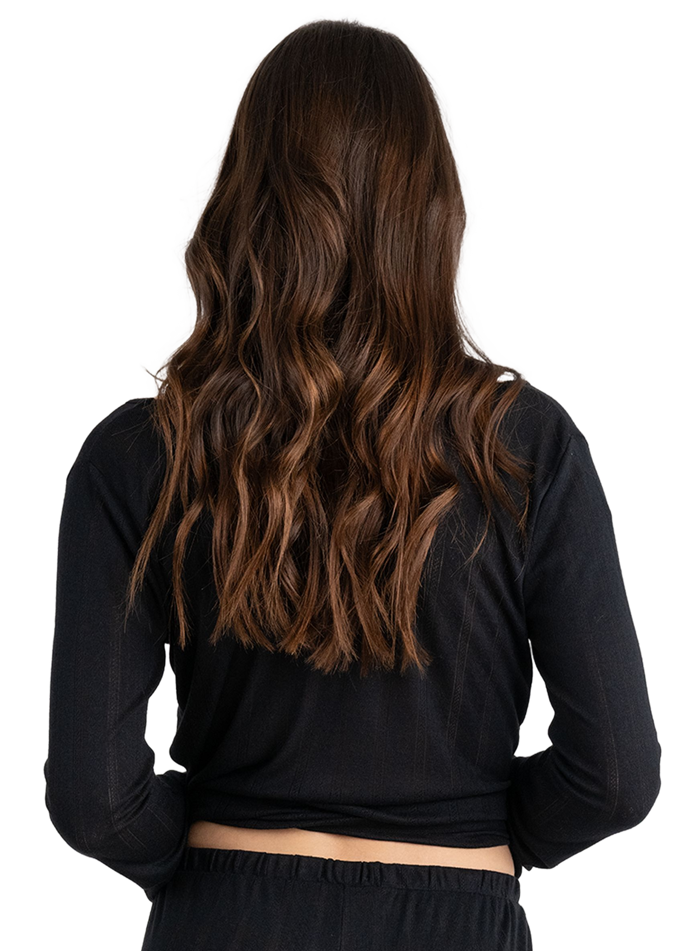 Haut de pyjama col V à manches longues PASSIONATA Noir