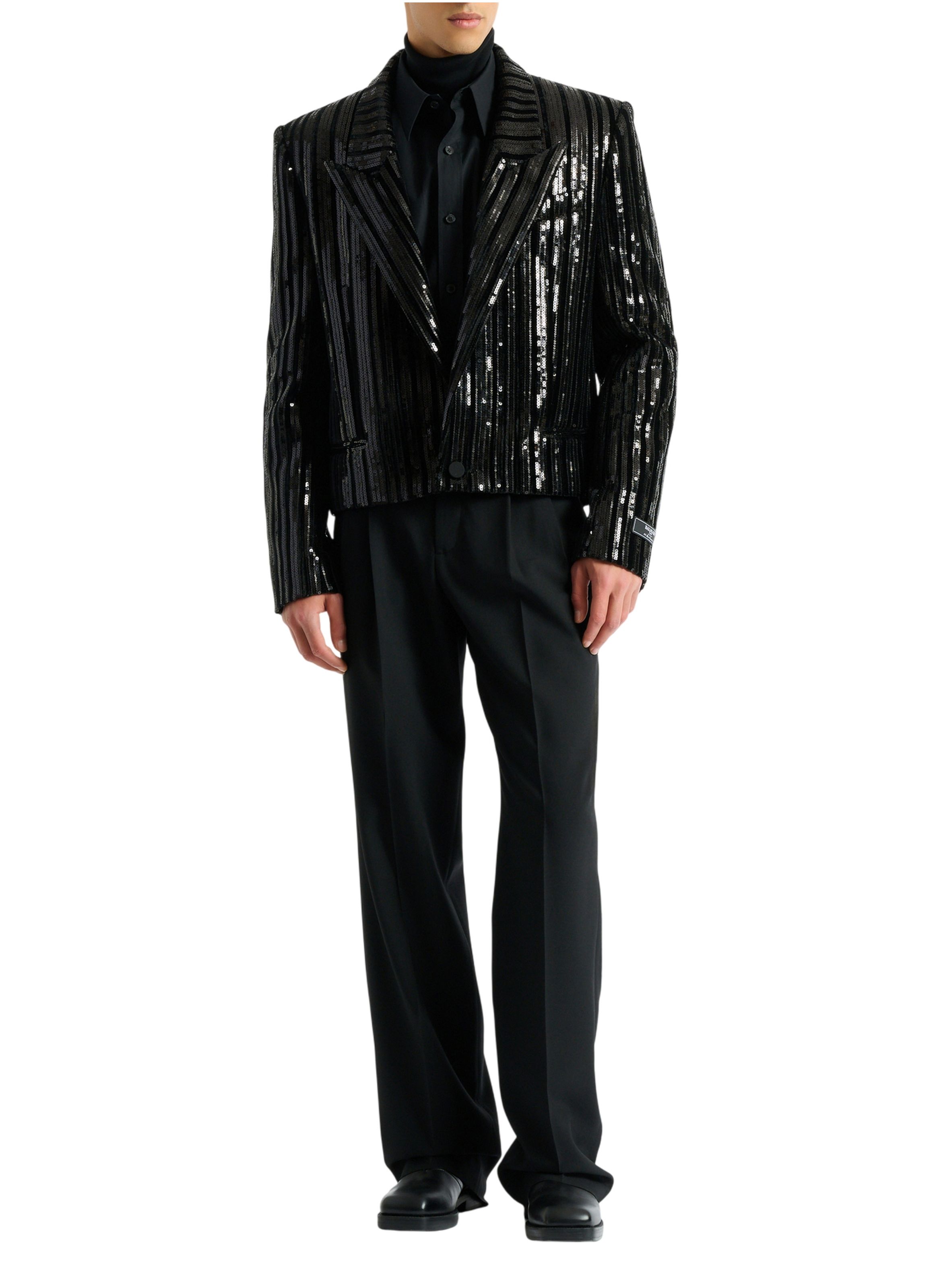 Spencer en velours à sequins BALMAIN Noir