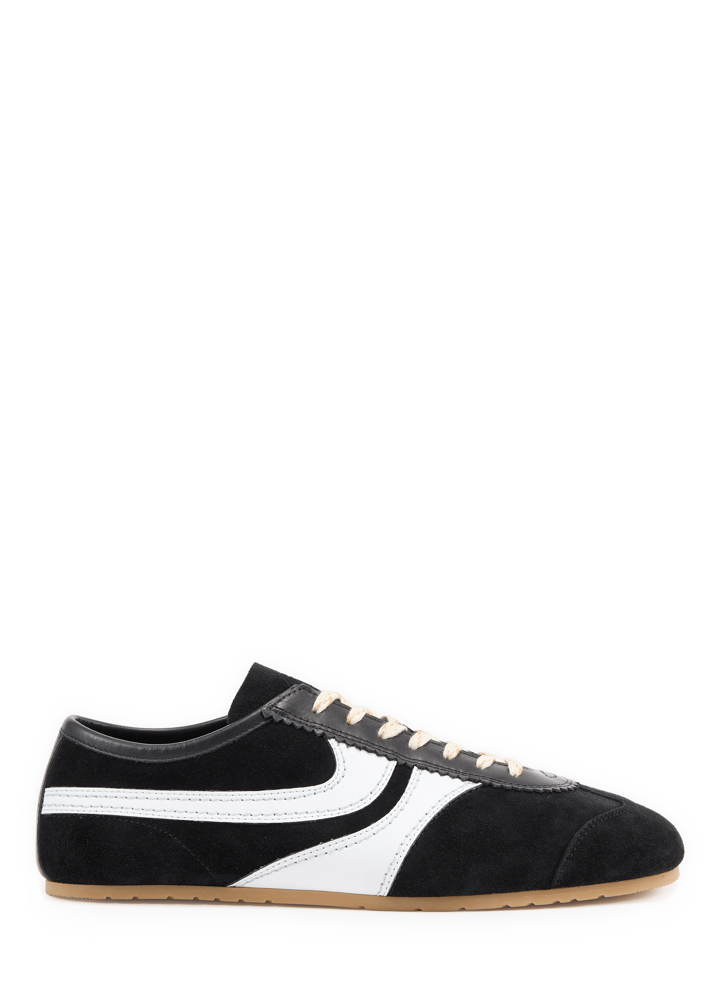 Two-material sneakers with a thin leather sole DRIES VAN NOTEN Black