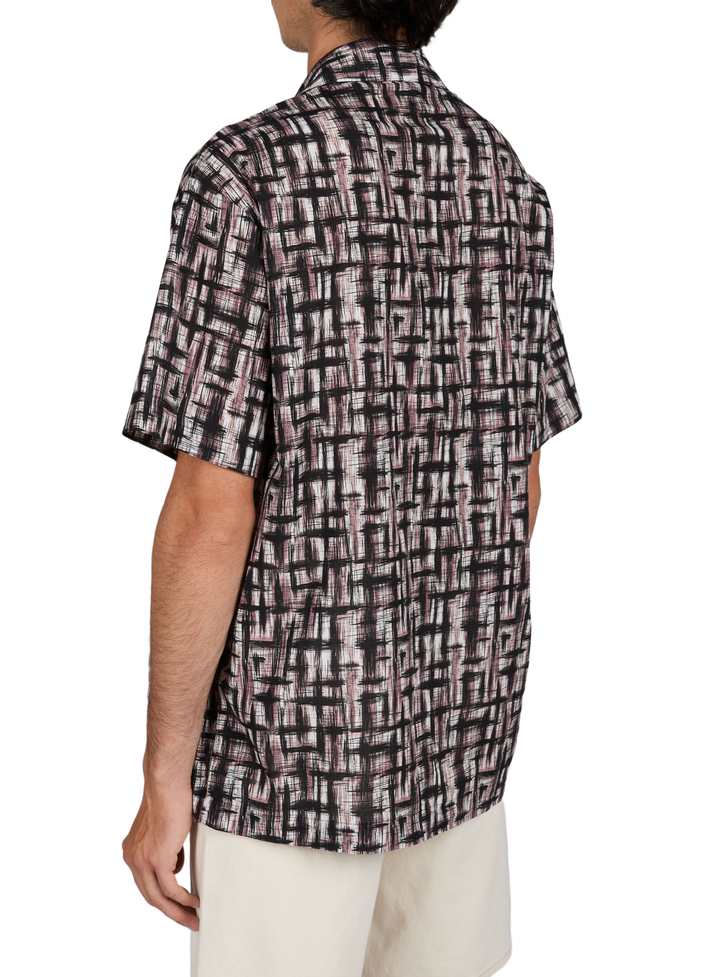 Textured cotton shirt with print ARMANI Khaki