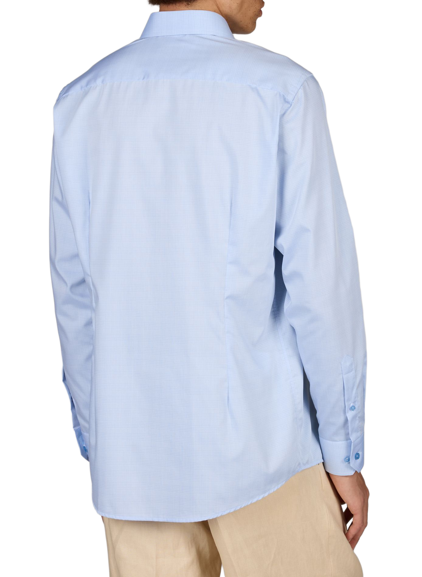 Classic checkered cotton shirt ETON Blue