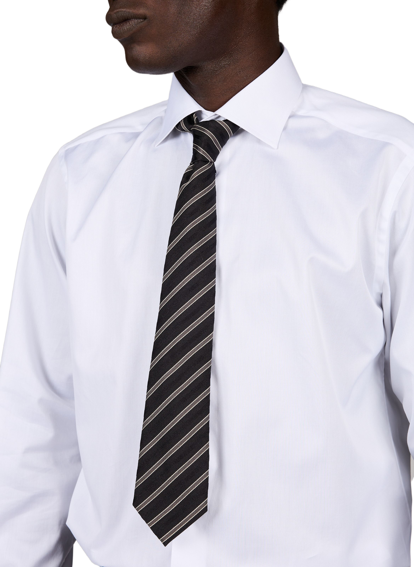 Striped silk tie EMPORIO ARMANI Black