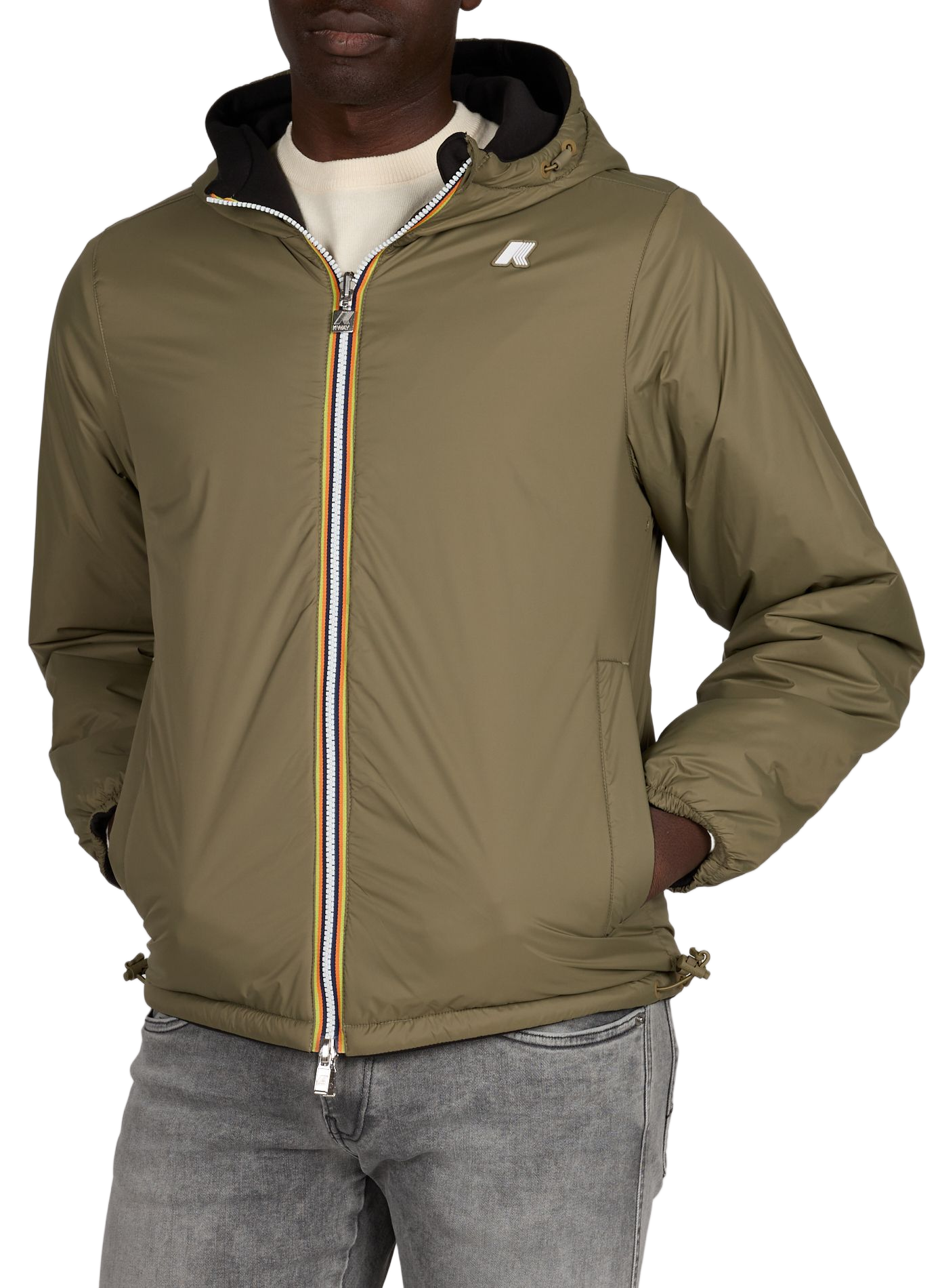 High-neck sweatshirt K-WAY Khaki