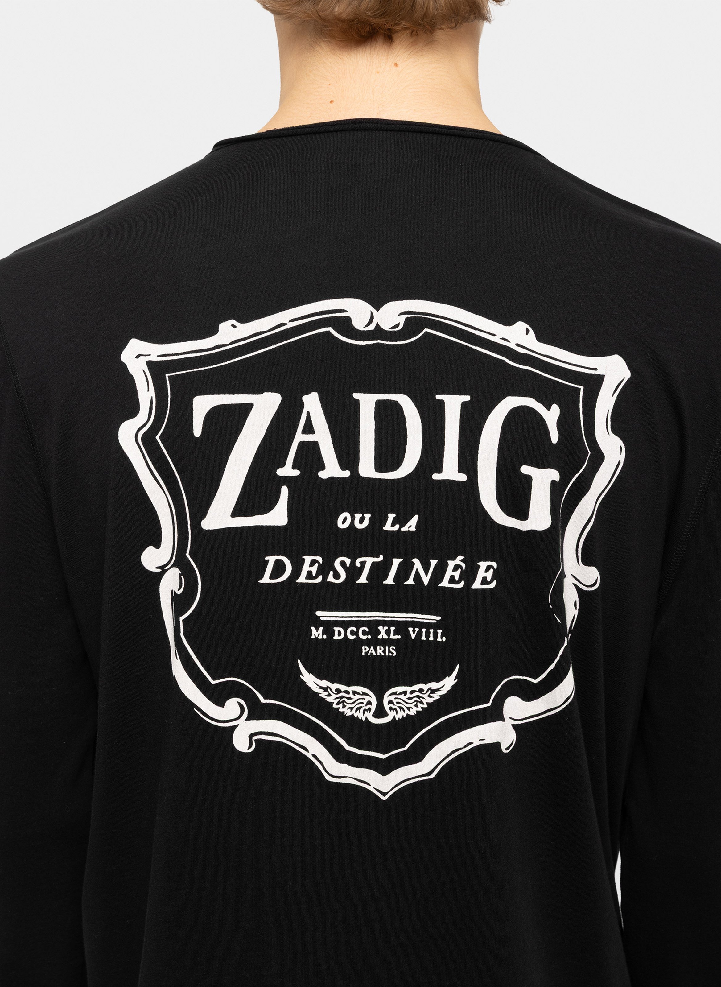 Tee-shirt droit en coton monastir ZADIG&VOLTAIRE Noir