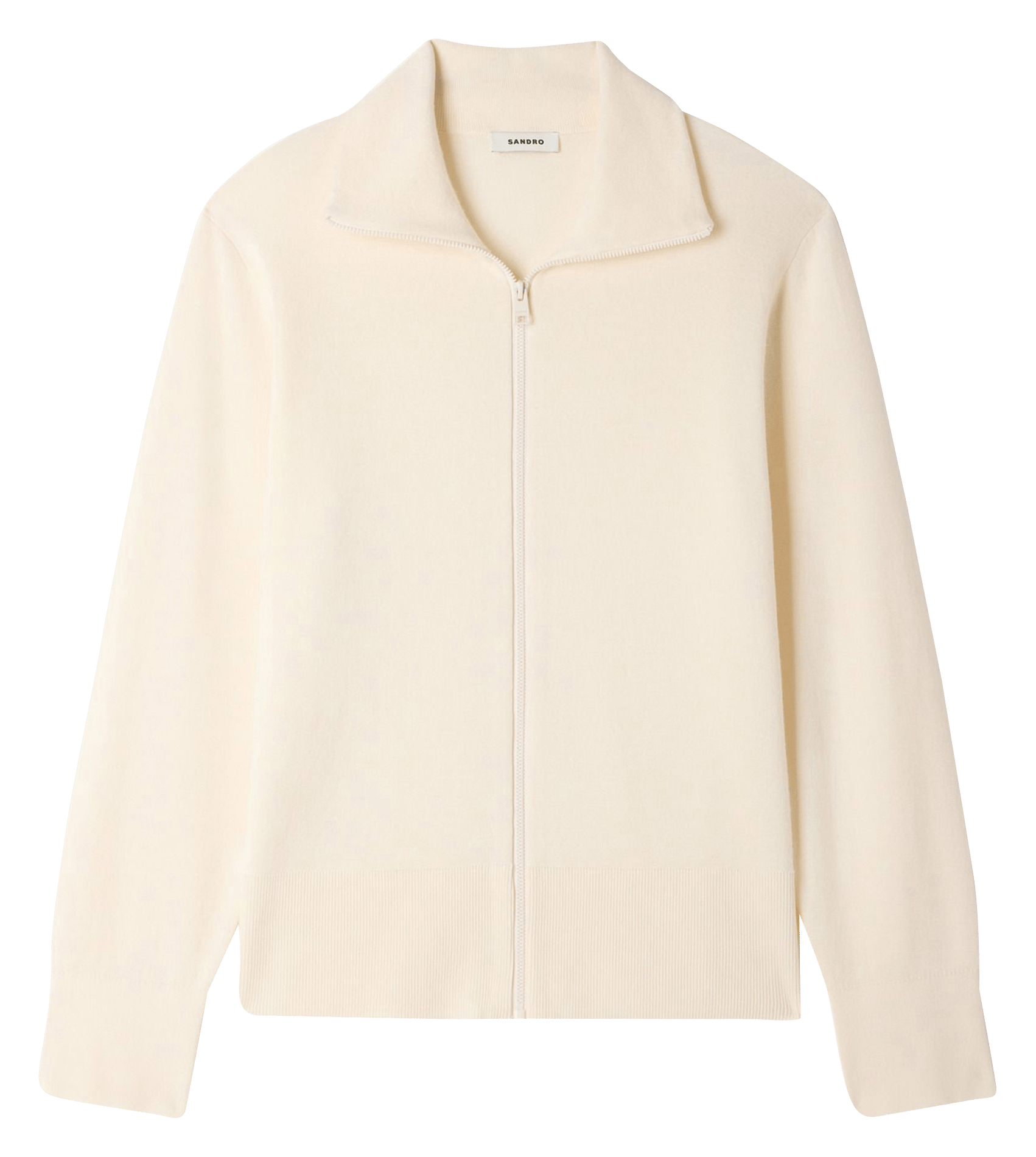 Gilet zippé en laine mélangée SANDRO Beige