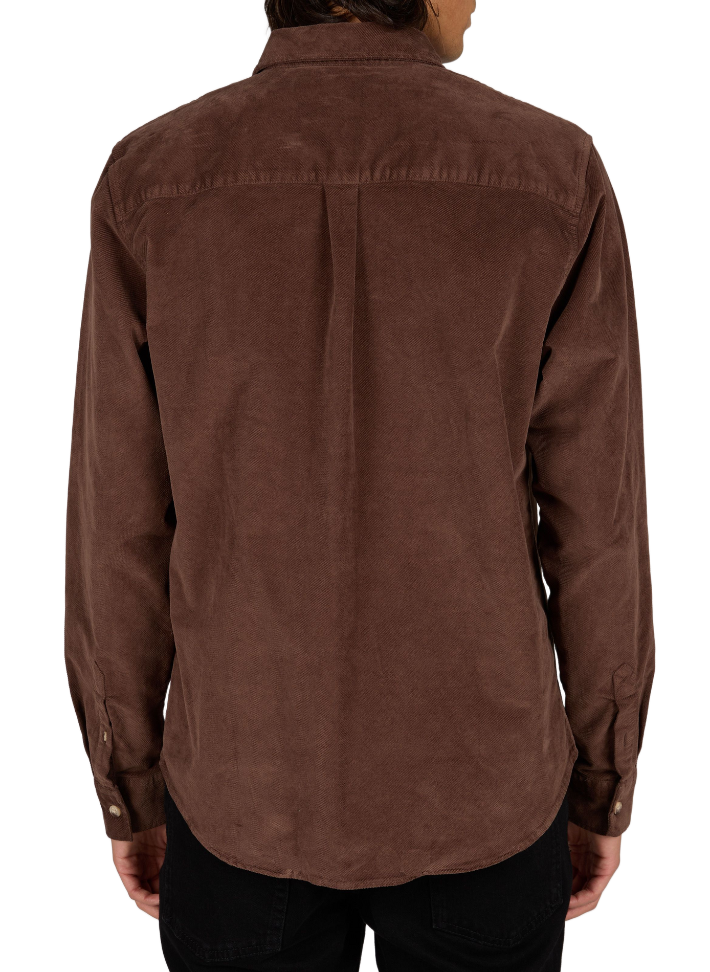 Chemise droite en velours unie FAGUO Marron
