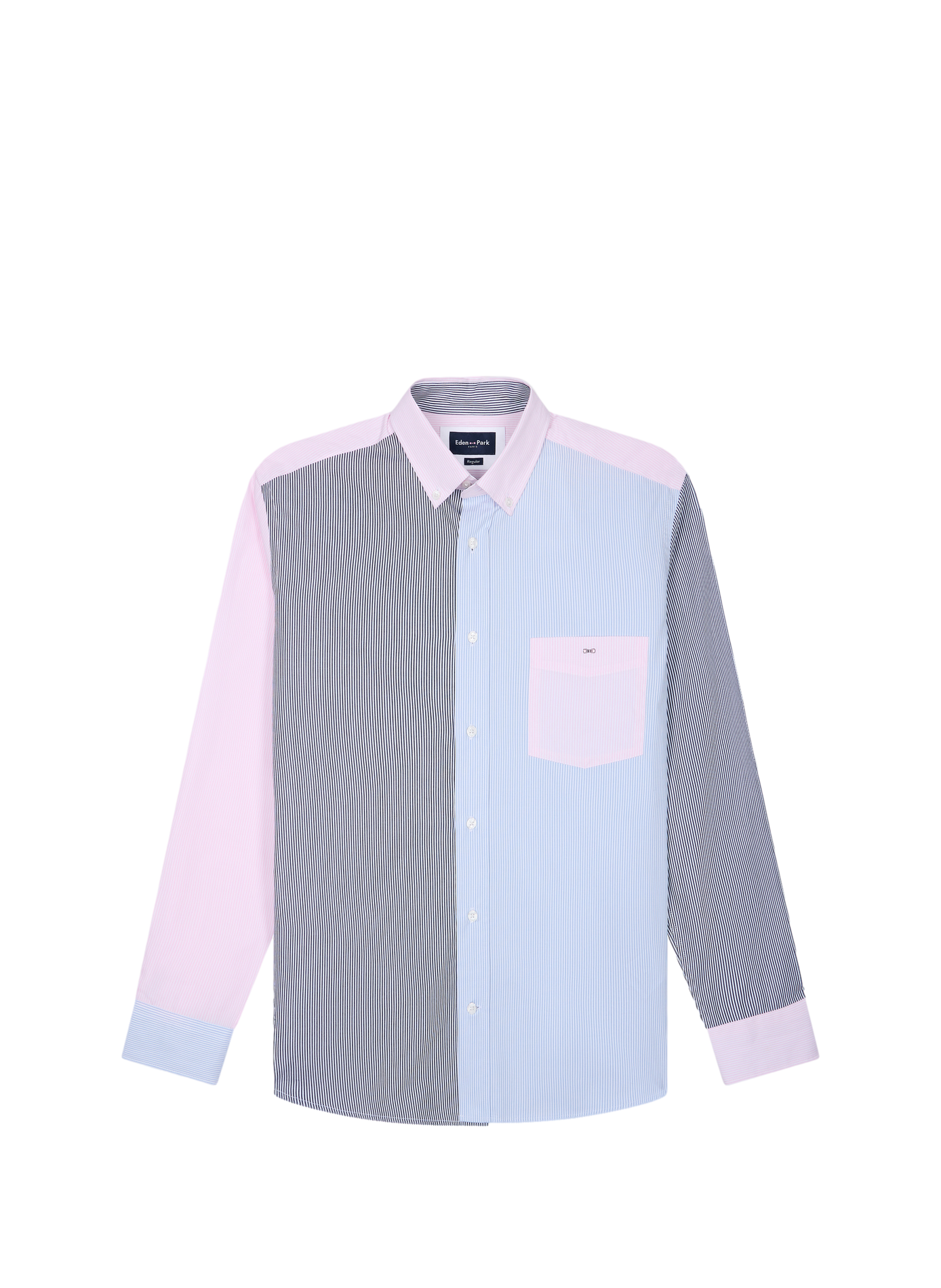 Chemise droite en coton à rayures EDEN PARK Blau