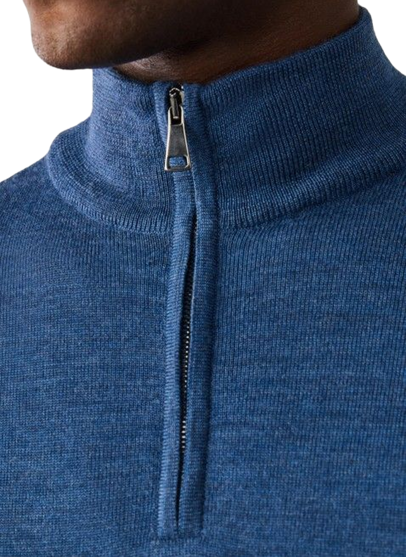 Merino wool zip-neck jumper FACONNABLE Blue