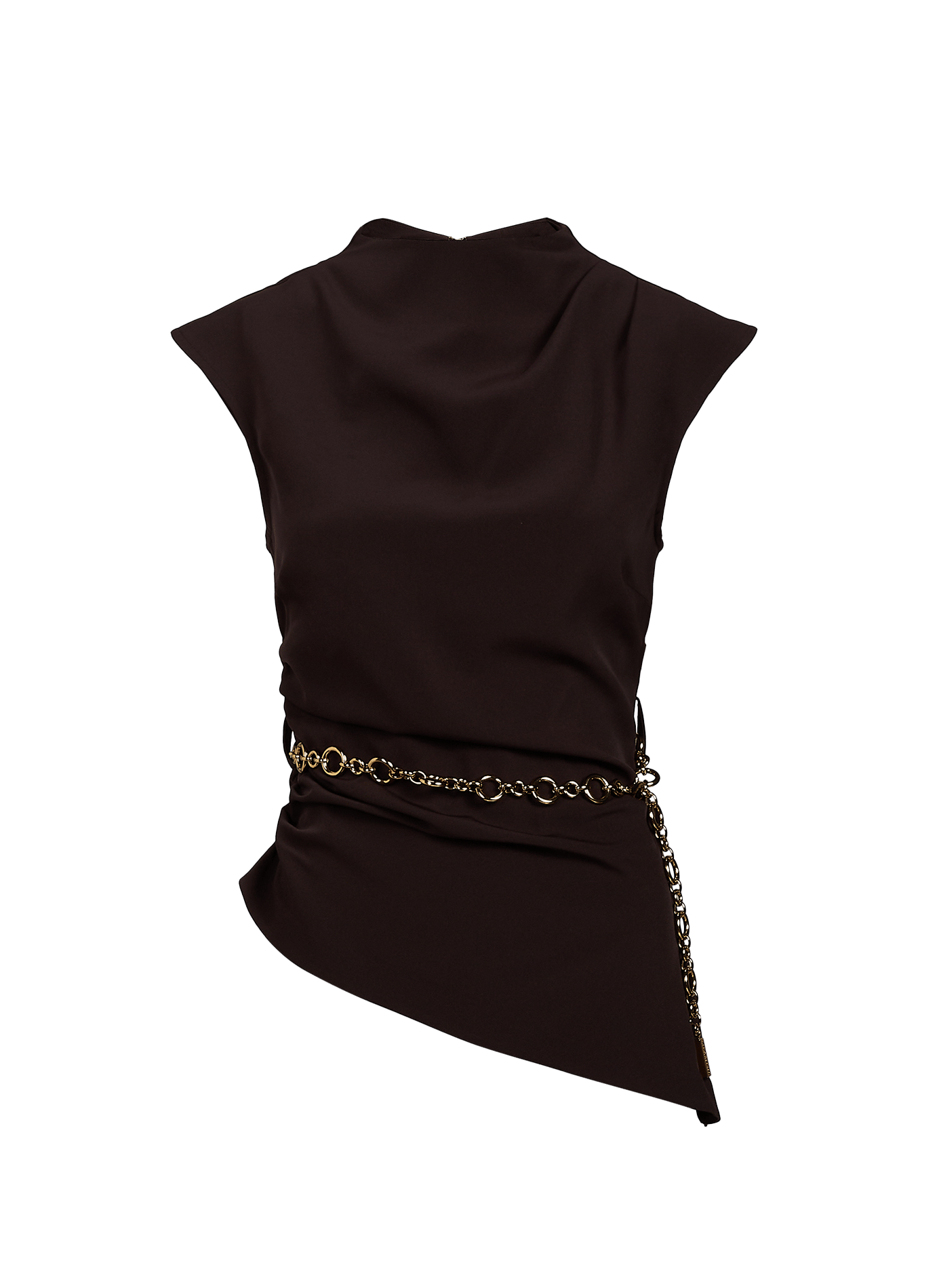 Top sans manches asymétrique et cintré GUESS Marron