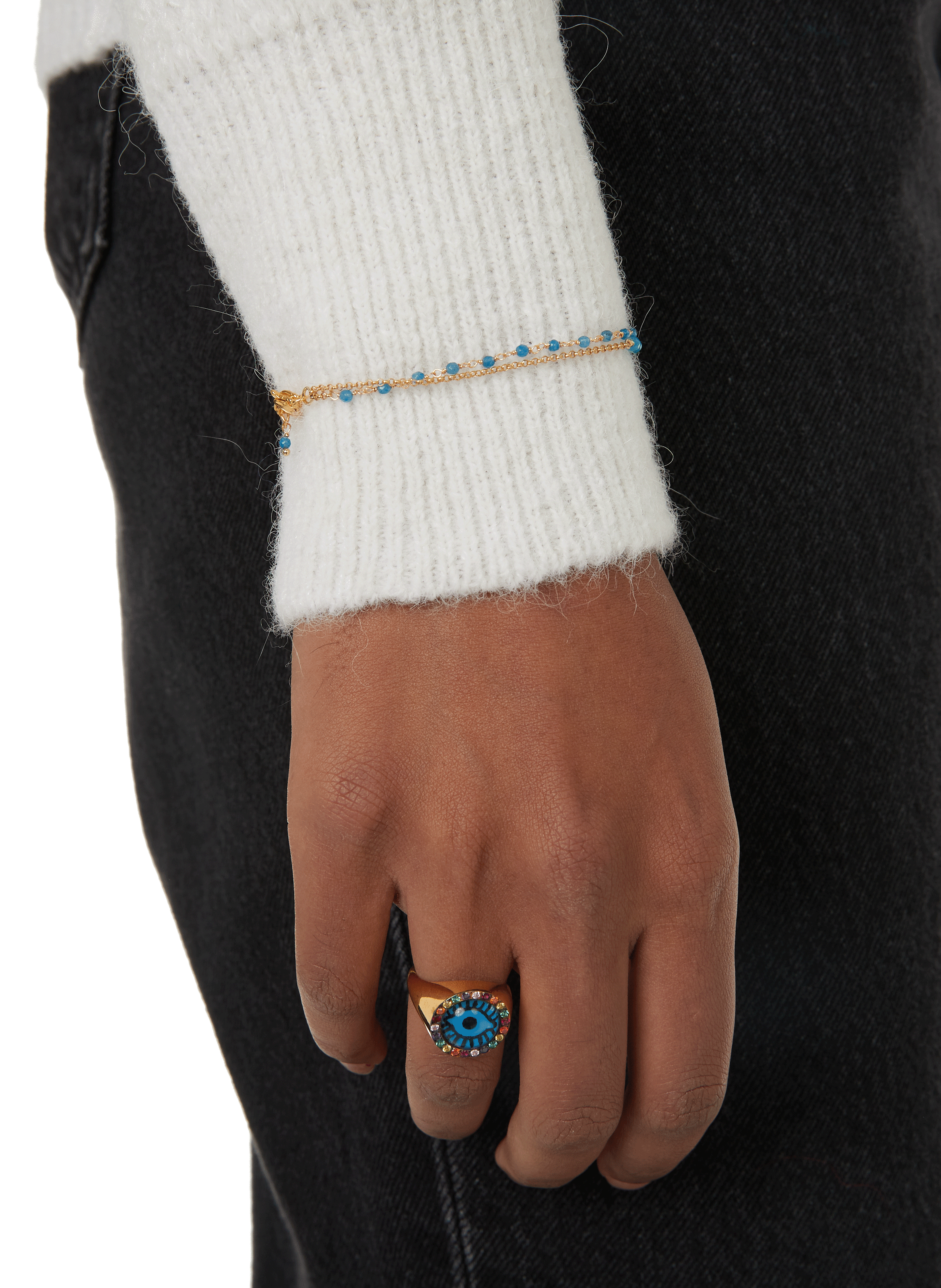 Isa chain and pearl bracelet LILO Blue
