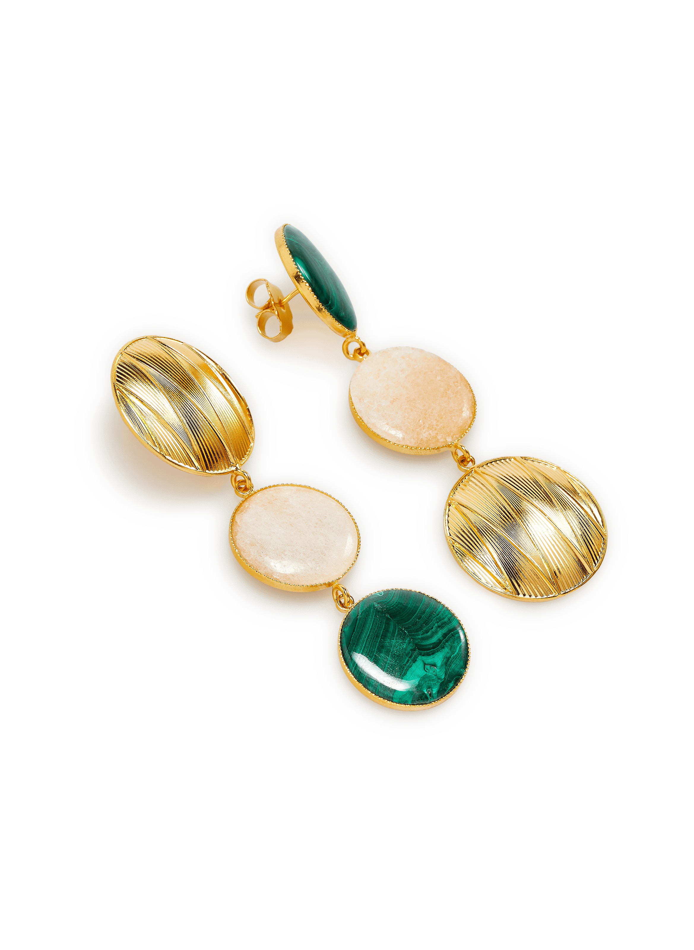 Boucles d'oreille en laiton plaqué or DESTREE Multicolore