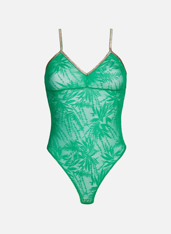 Body en dentelle Vert by LA NOUVELLE LA NOUVELLE Body en dentelle Vert