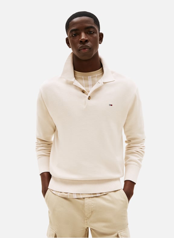 Long sleeve polo shirt Beige by TOMMY HILFIGER TOMMY HILFIGER Long sleeve polo shirt Beige