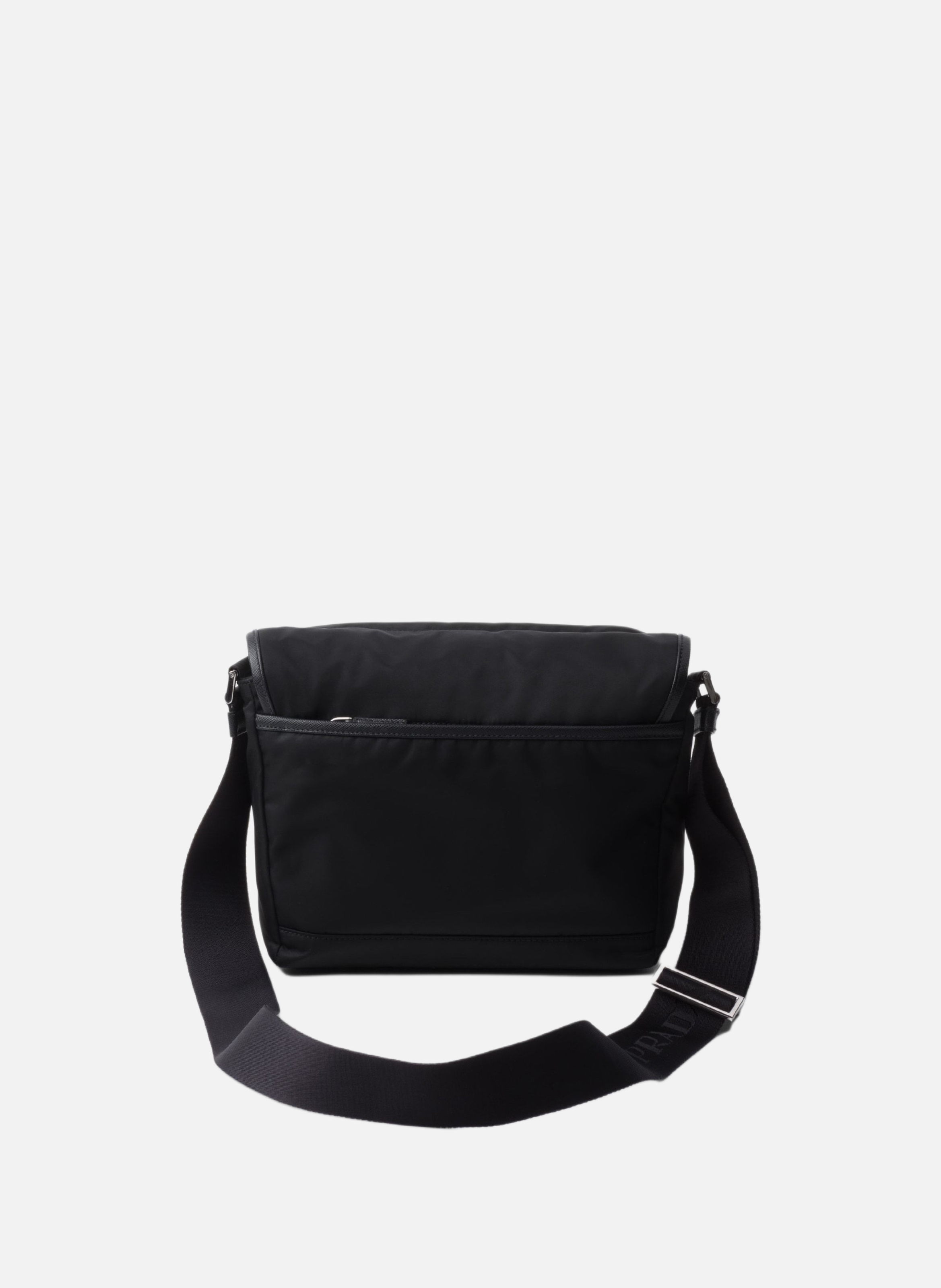 Sac porté épaule en re-nylon et cuir saffiano PRADA Noir