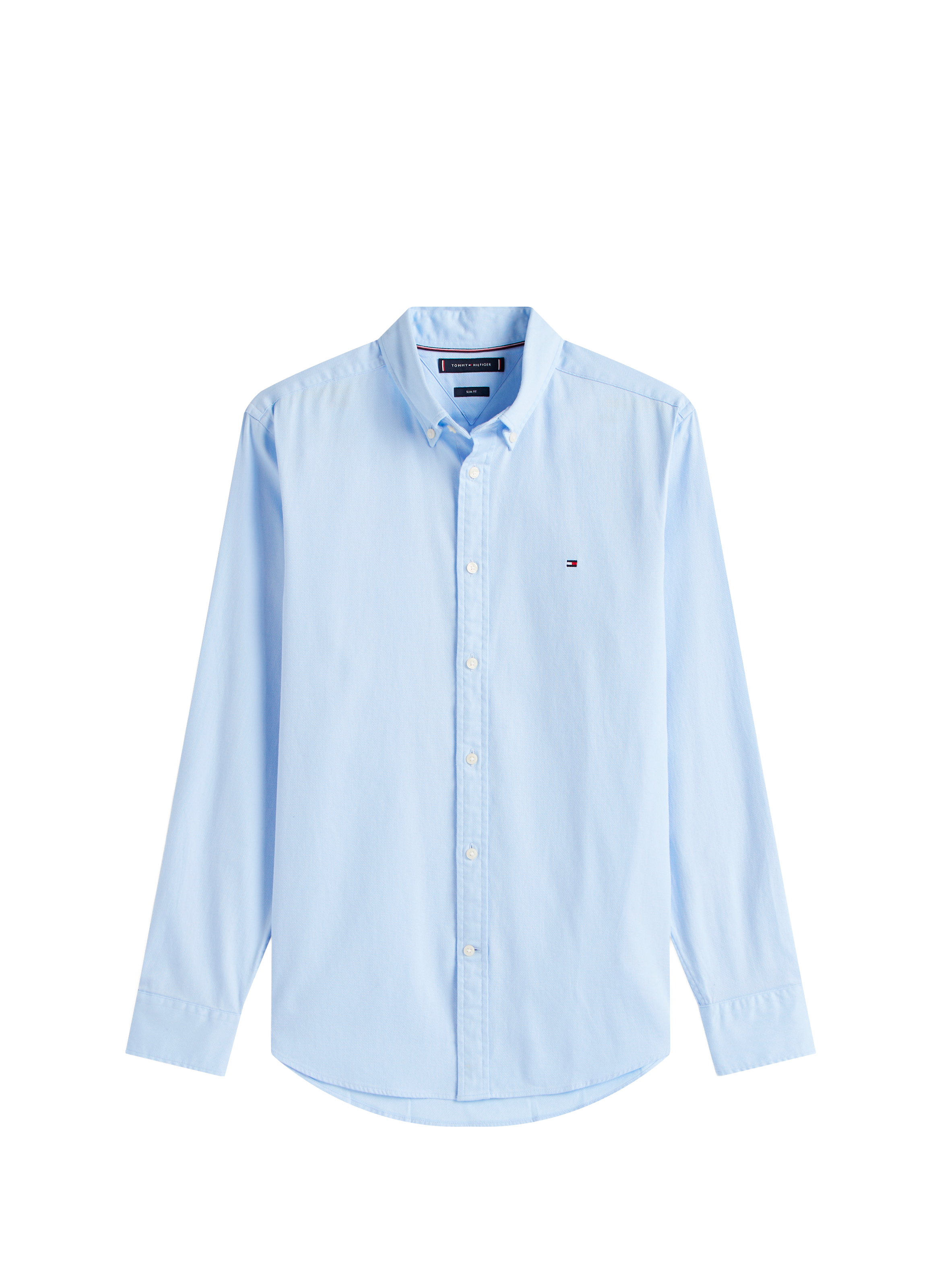 Shirt with American collar in blended cotton TOMMY HILFIGER Blue