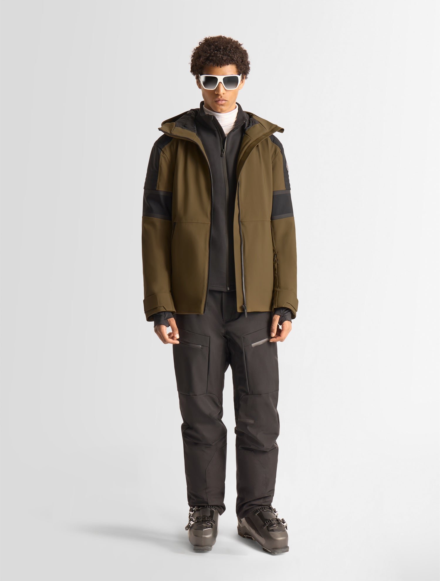 Veste de ski amwo col capuche coupe regular FUSALP Marron