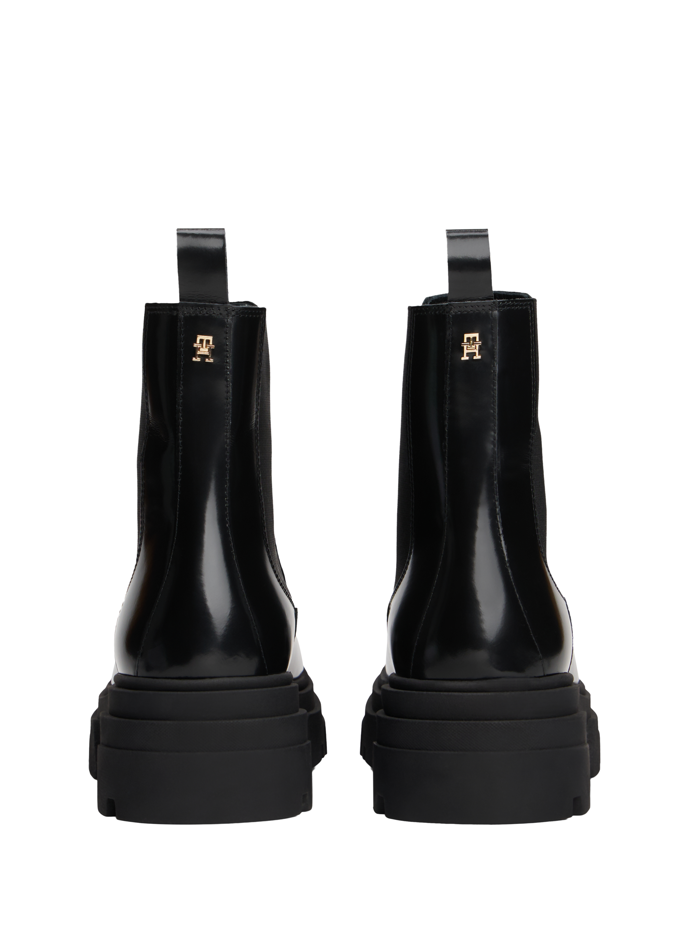 Bottines crantées en cuit TOMMY HILFIGER Noir